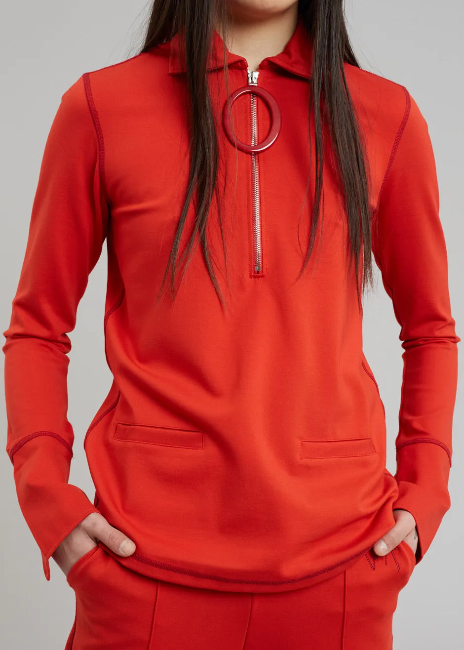 JW Anderson Ring Puller Half Zip Track Top - Red sold by Frankie Shop product image thumbnail 4