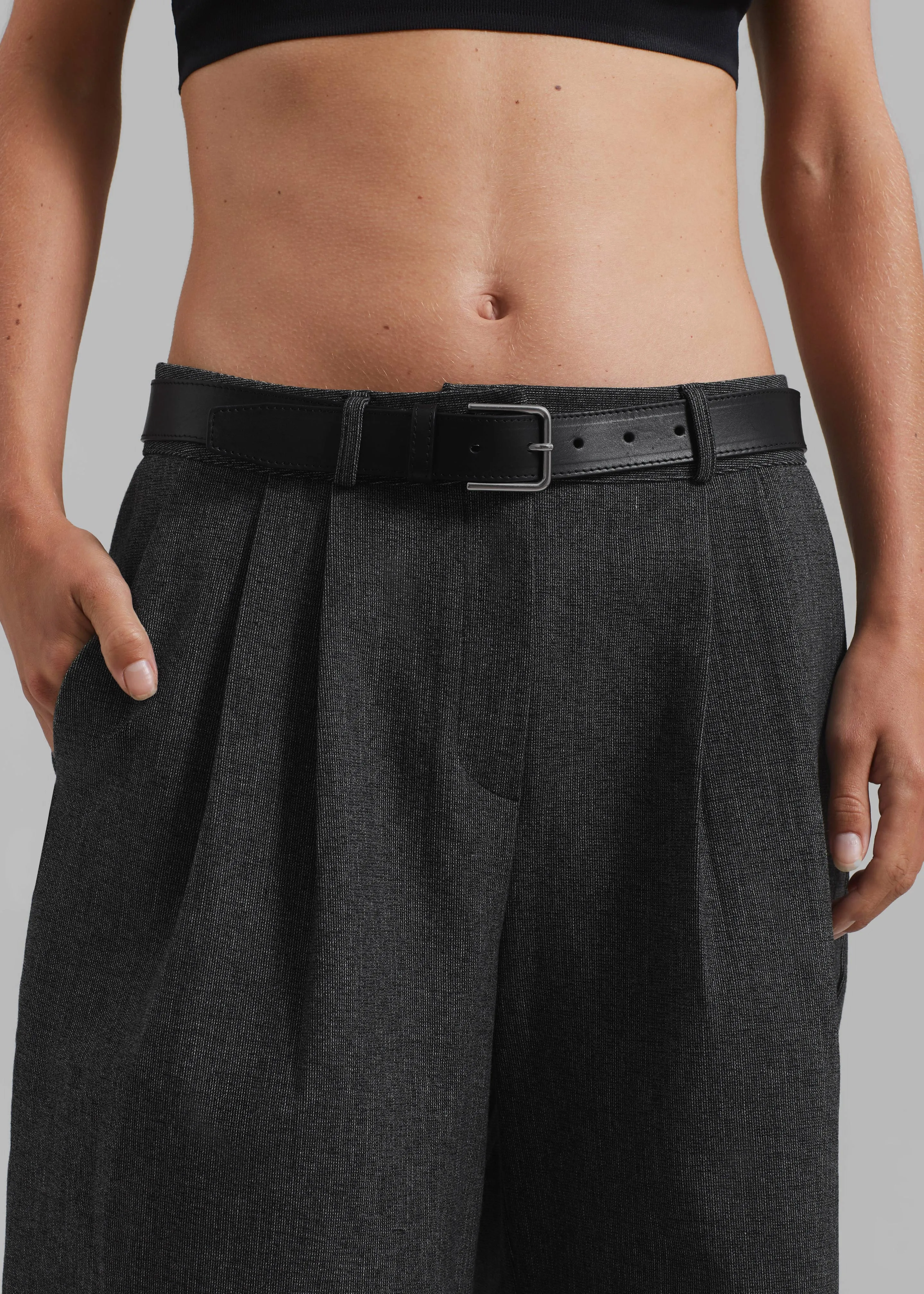 Isara Pleated Shorts - Dark Grey Melange sold by Frankie Shop product image thumbnail 4