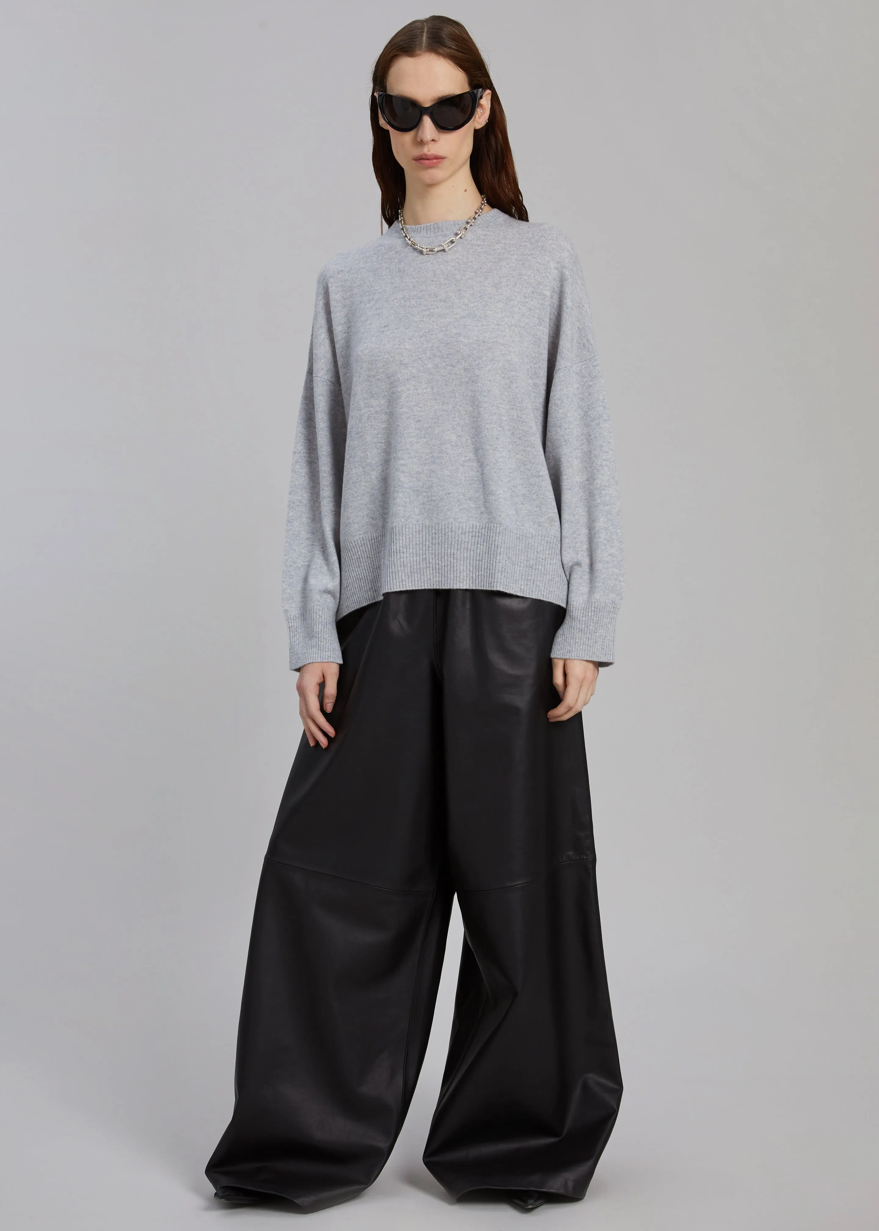 Loulou Studio Anaa Cashmere Sweater - Grey Melange sold by Frankie Shop product image thumbnail 3