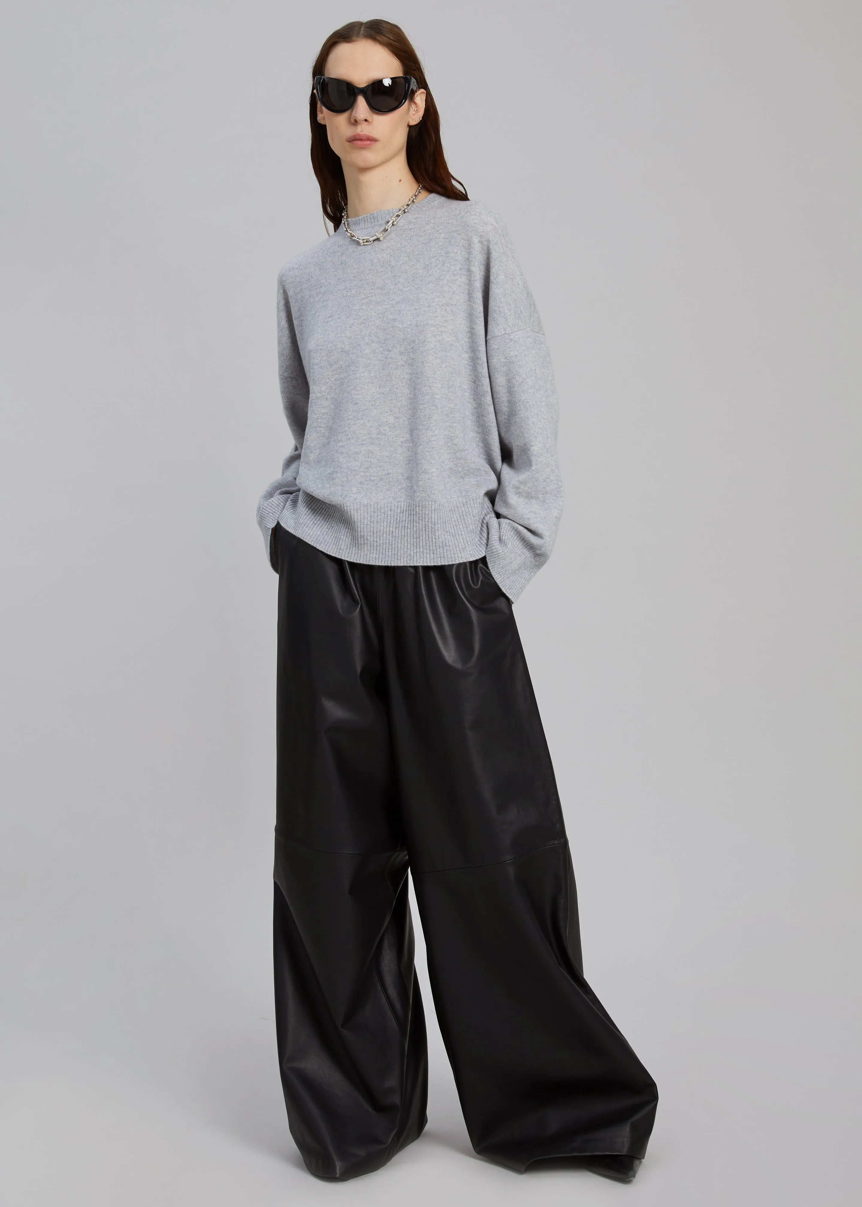 Loulou Studio Anaa Cashmere Sweater - Grey Melange sold by Frankie Shop product image thumbnail 2