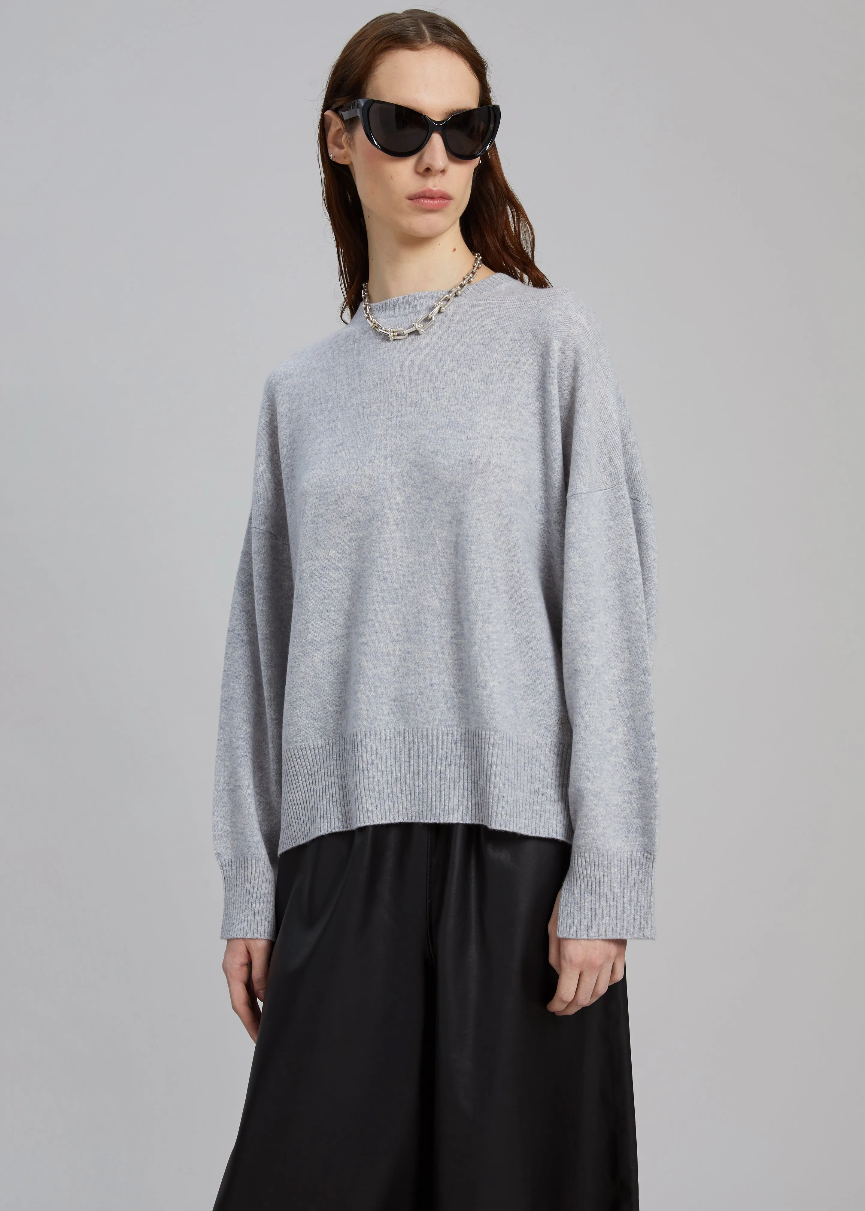 Loulou Studio Anaa Cashmere Sweater - Grey Melange sold by Frankie Shop product image thumbnail 4