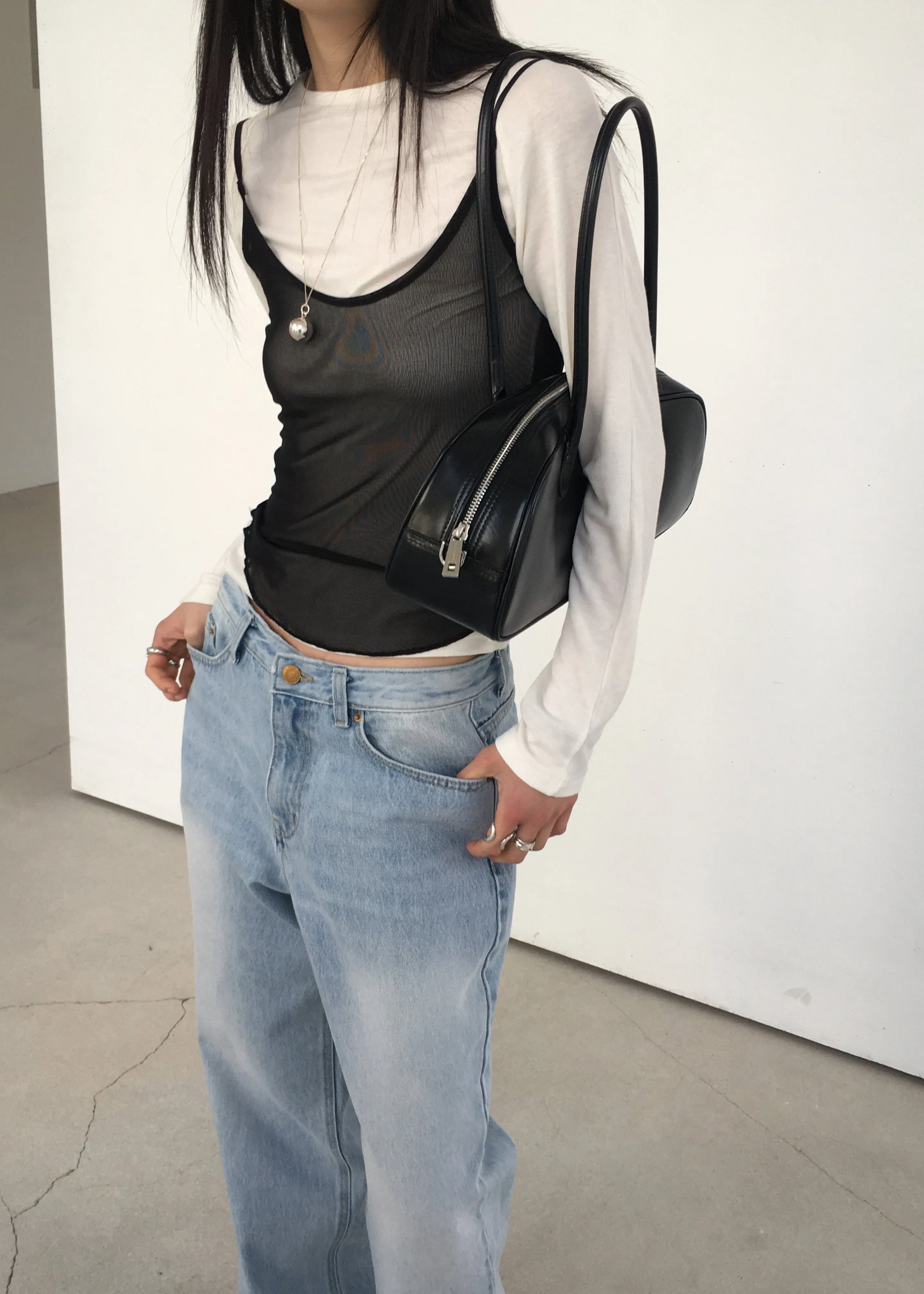 Kyla Sheer Tank Top - Black sold by Frankie Shop product image thumbnail 2