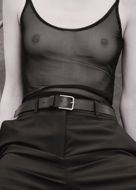 Kyla Sheer Tank Top - Black sold by Frankie Shop
