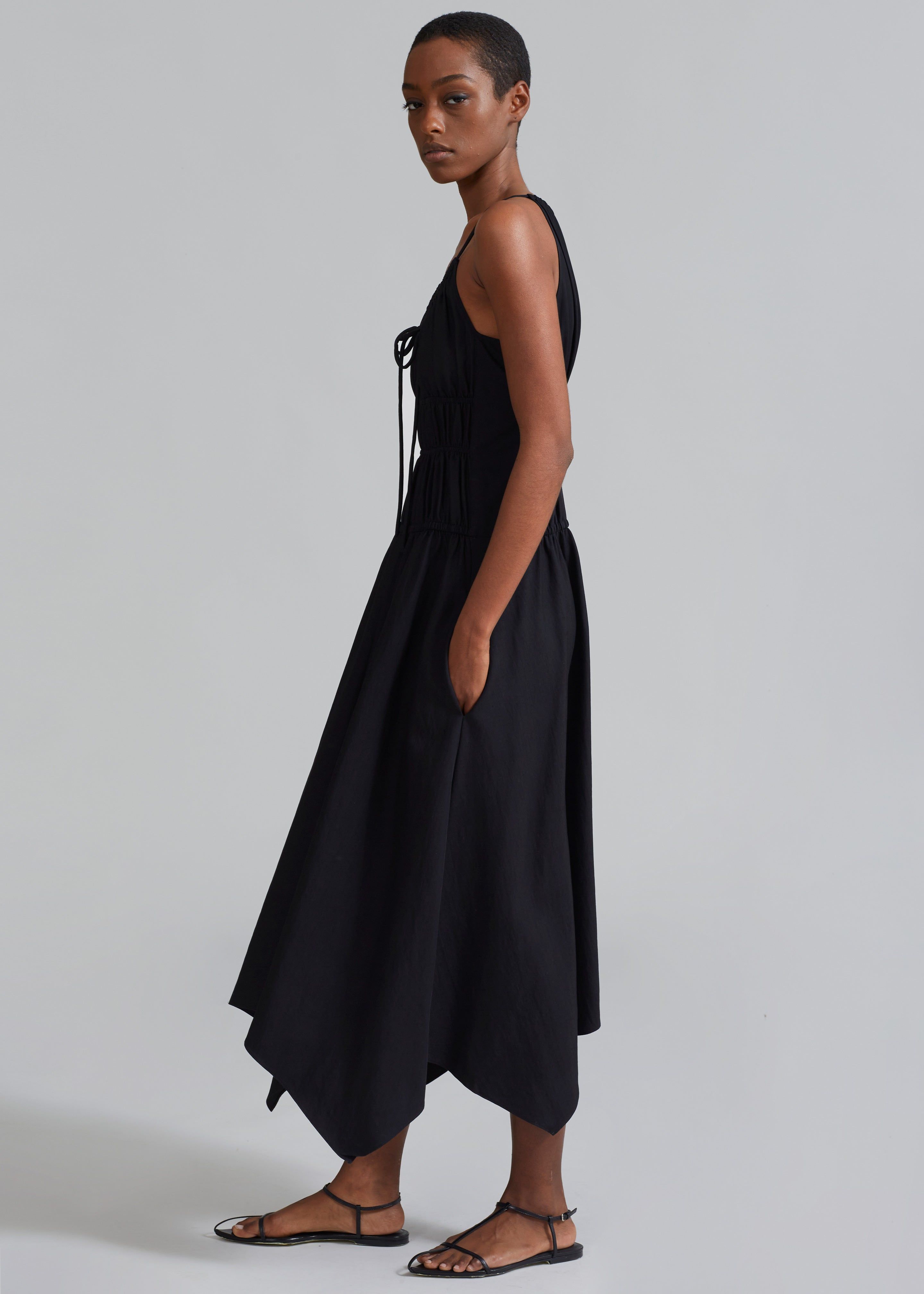 Proenza Schouler White Label Drapey Suiting Ruched Dress - Black sold by Frankie Shop product image thumbnail 3