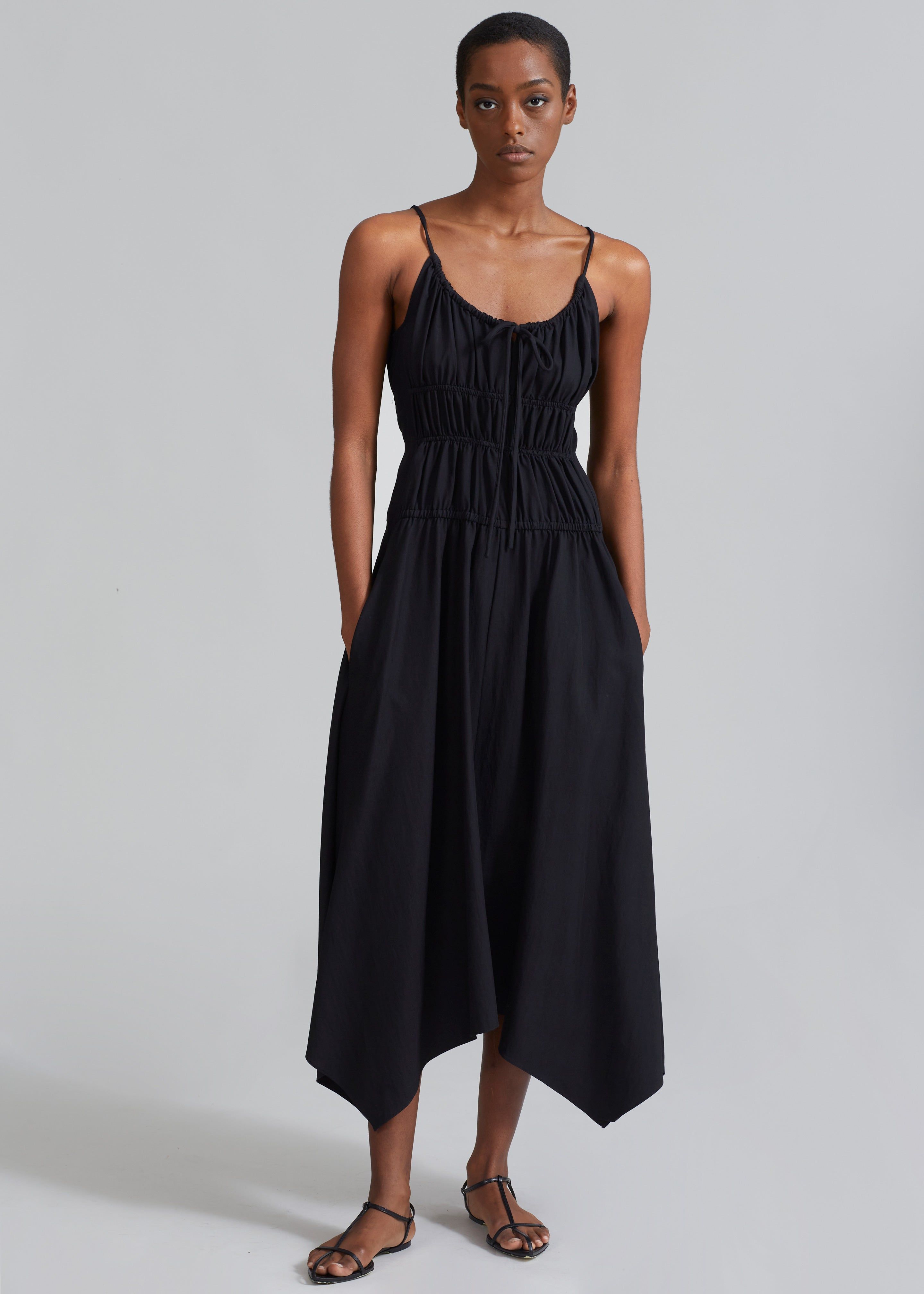 Proenza Schouler White Label Drapey Suiting Ruched Dress - Black sold by Frankie Shop