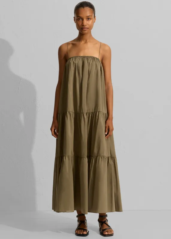 Matteau Voluminous Tiered Sundress - Olive made by Matteau