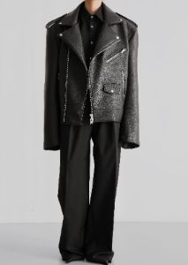 Chicago Oversized Perfecto Jacket - Black sold by Frankie Shop