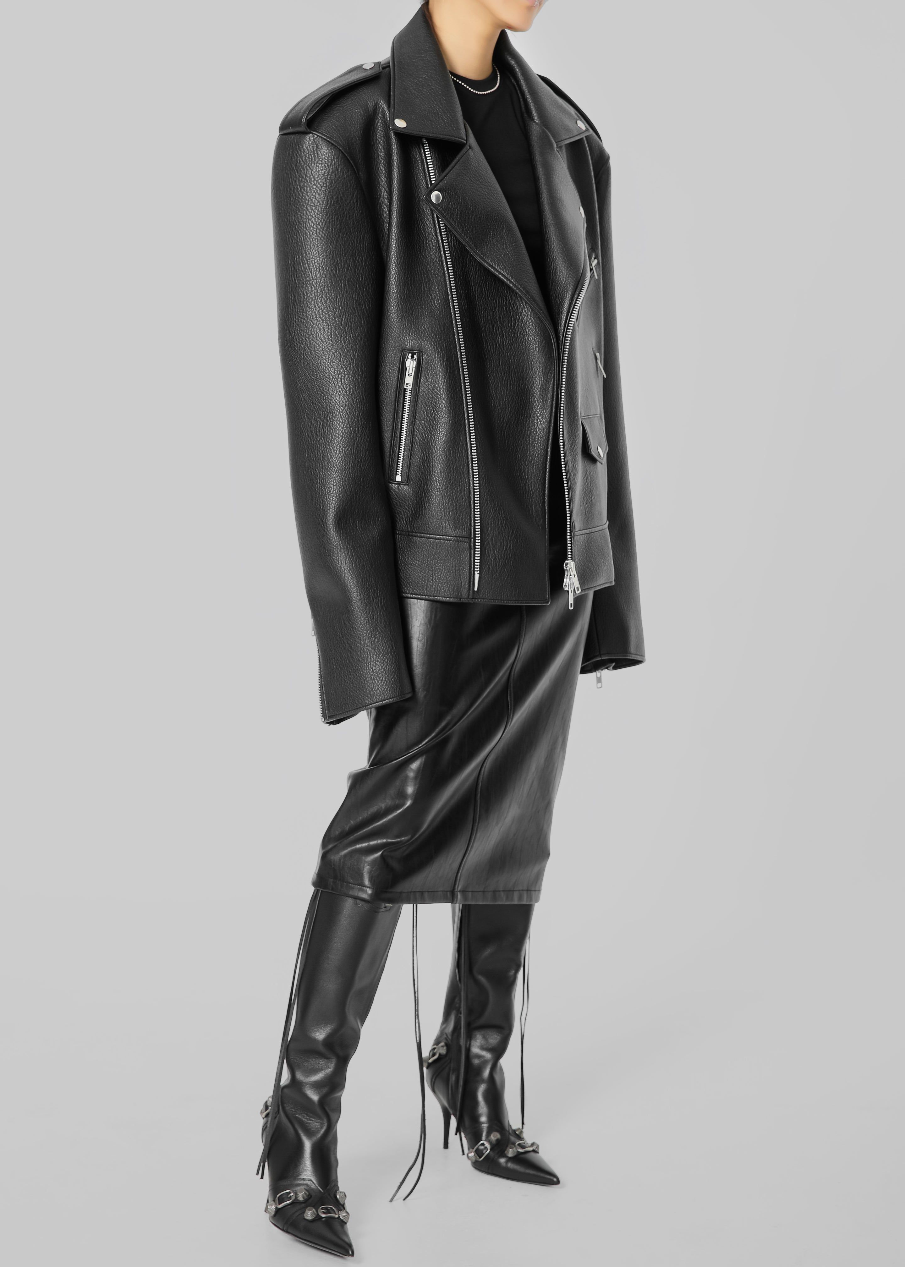 Chicago Oversized Perfecto Jacket - Black sold by Frankie Shop product image thumbnail 8