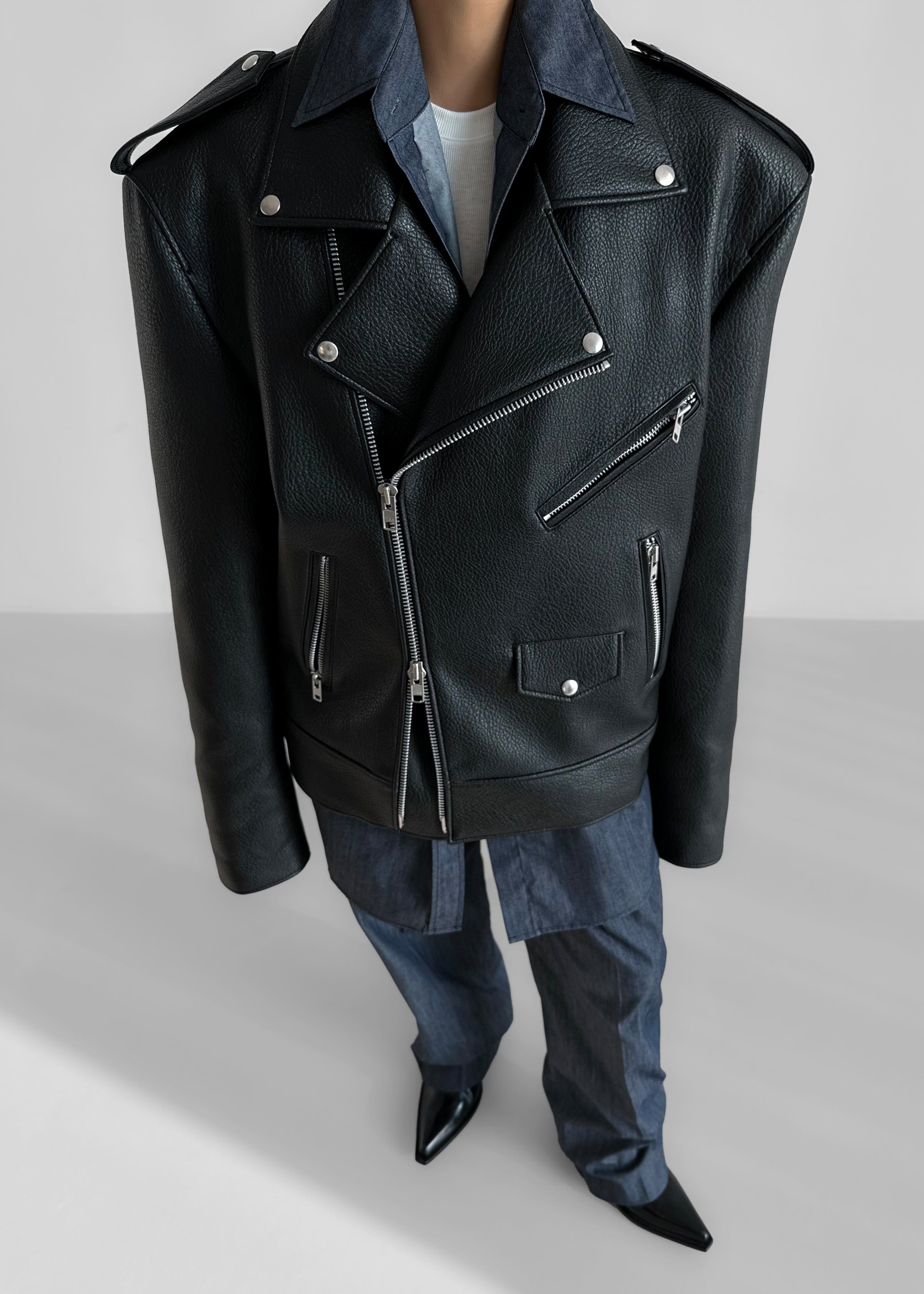 Chicago Oversized Perfecto Jacket - Black sold by Frankie Shop product image thumbnail 3