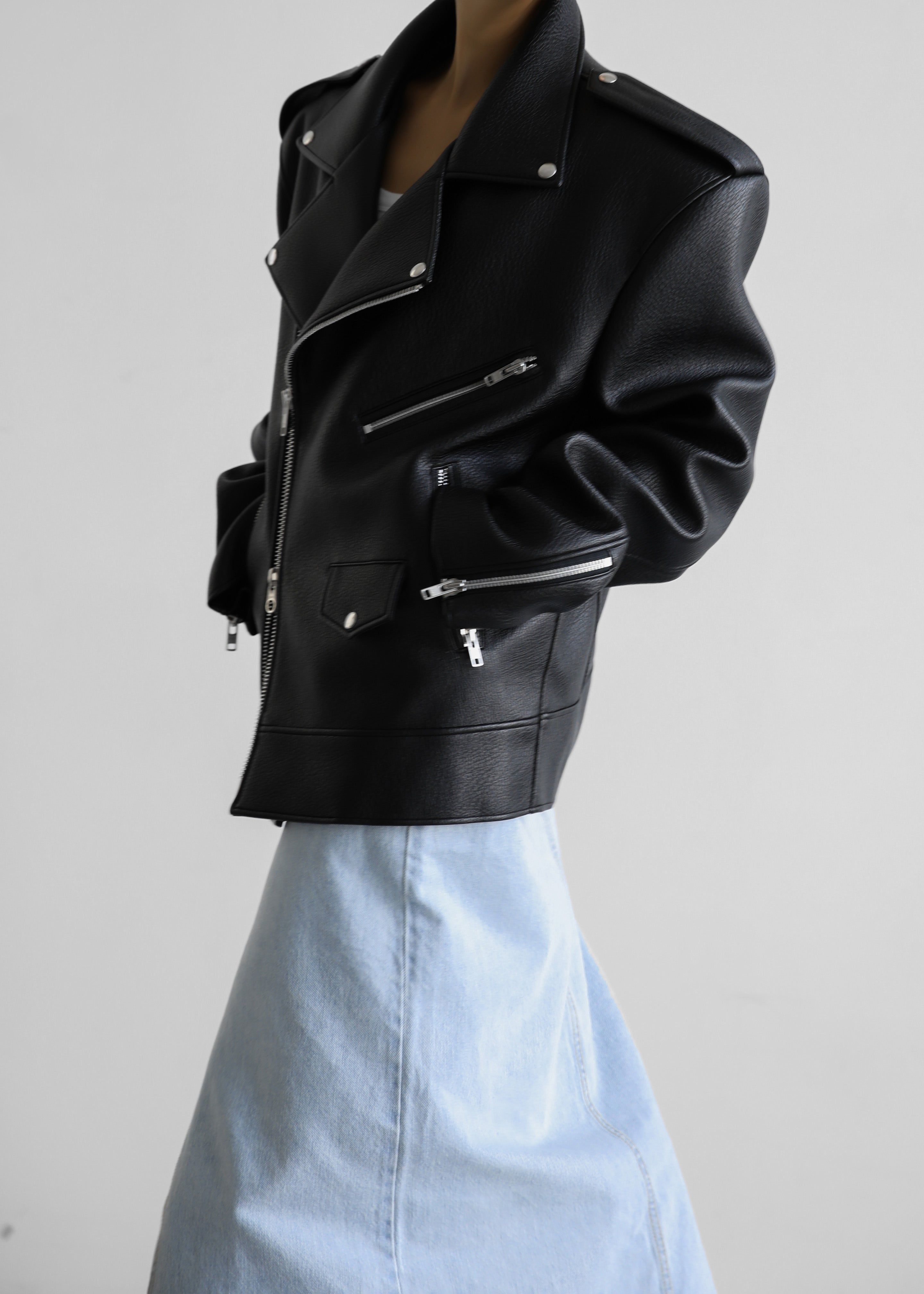 Chicago Oversized Perfecto Jacket - Black sold by Frankie Shop product image thumbnail 11