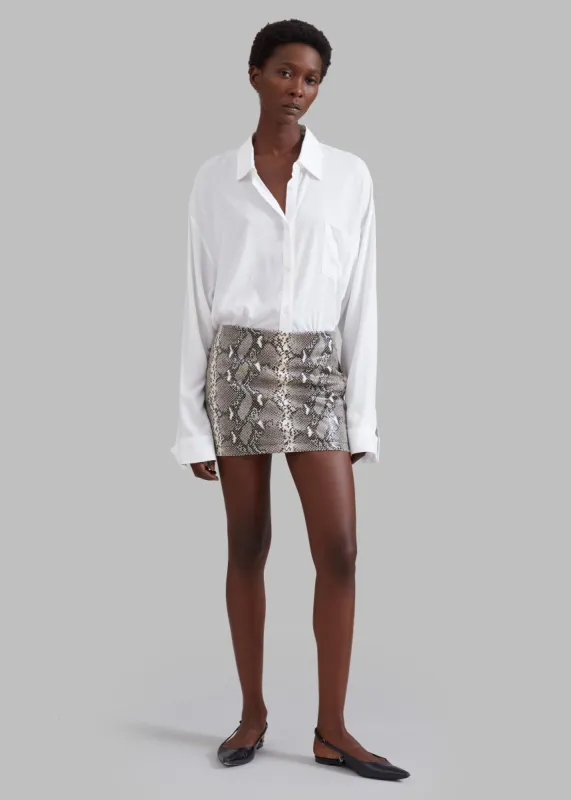 Nairobi Mini Skirt - Grey Python sold by Frankie Shop