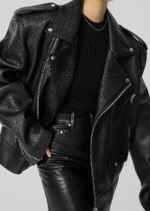 Chicago Oversized Perfecto Jacket - Black sold by Frankie Shop