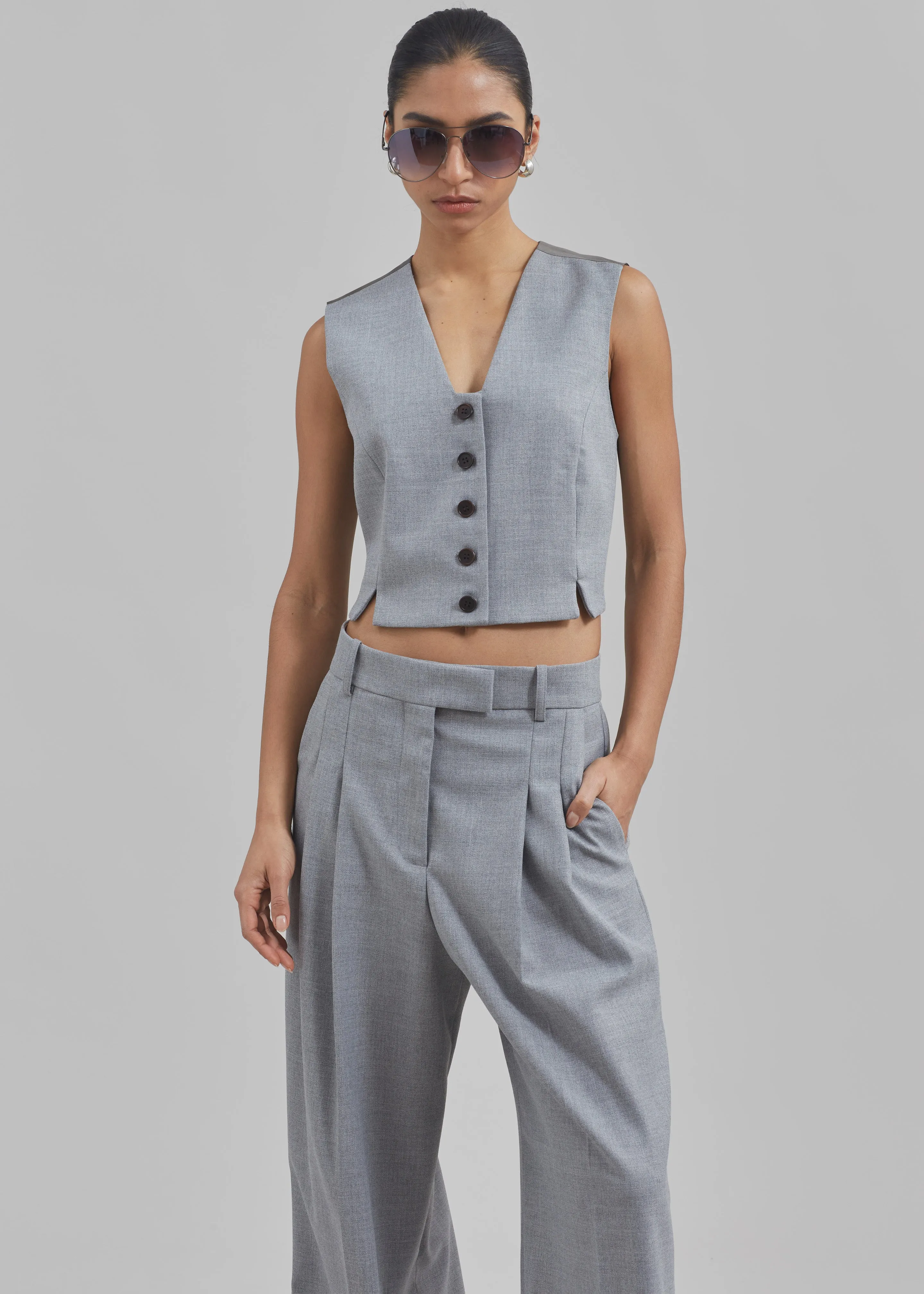 By Malene Birger Bettas Waistcoat - Grey Melange sold by Frankie Shop product image thumbnail 5