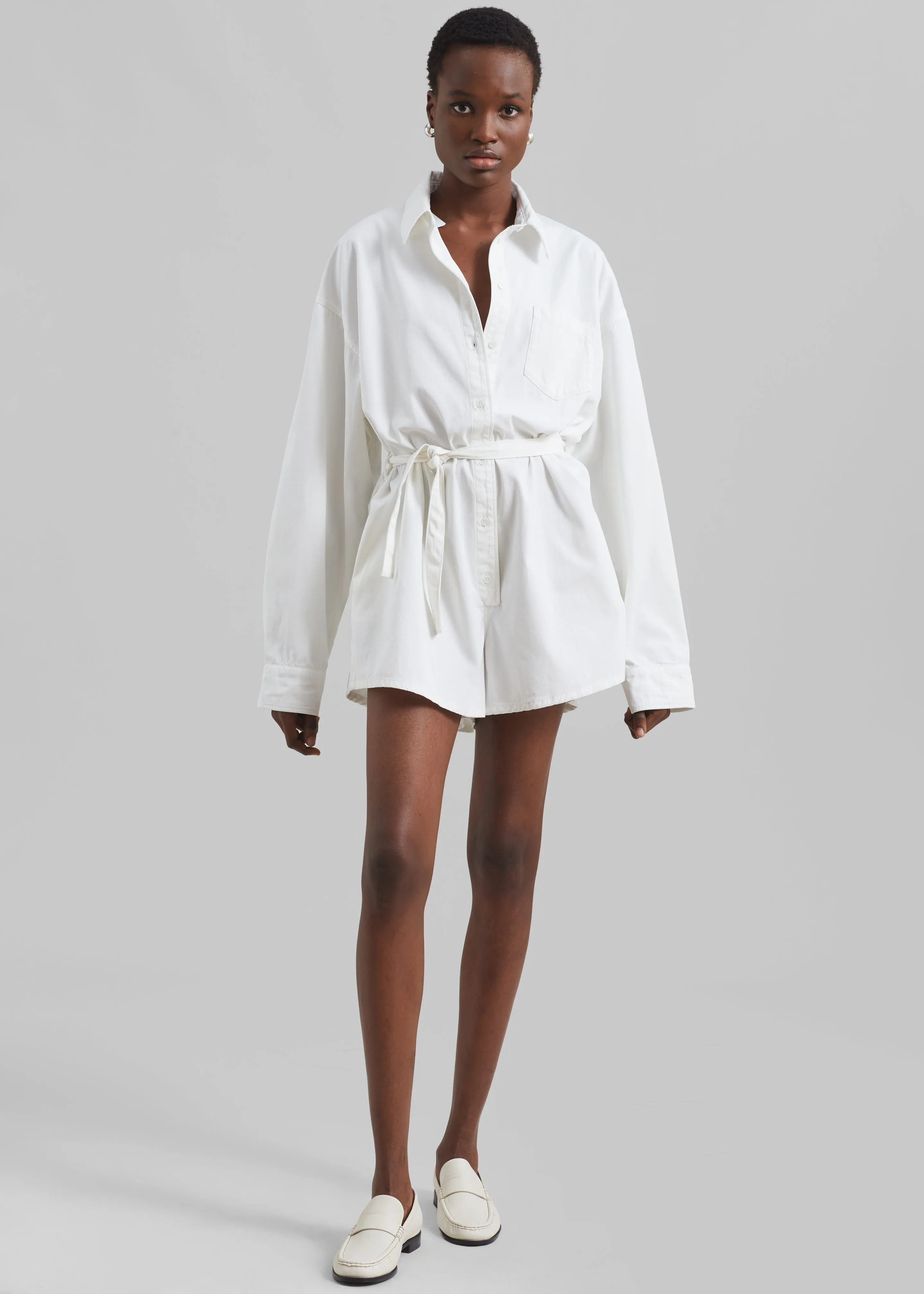 Wren Denim Romper - White sold by Frankie Shop product image thumbnail 4