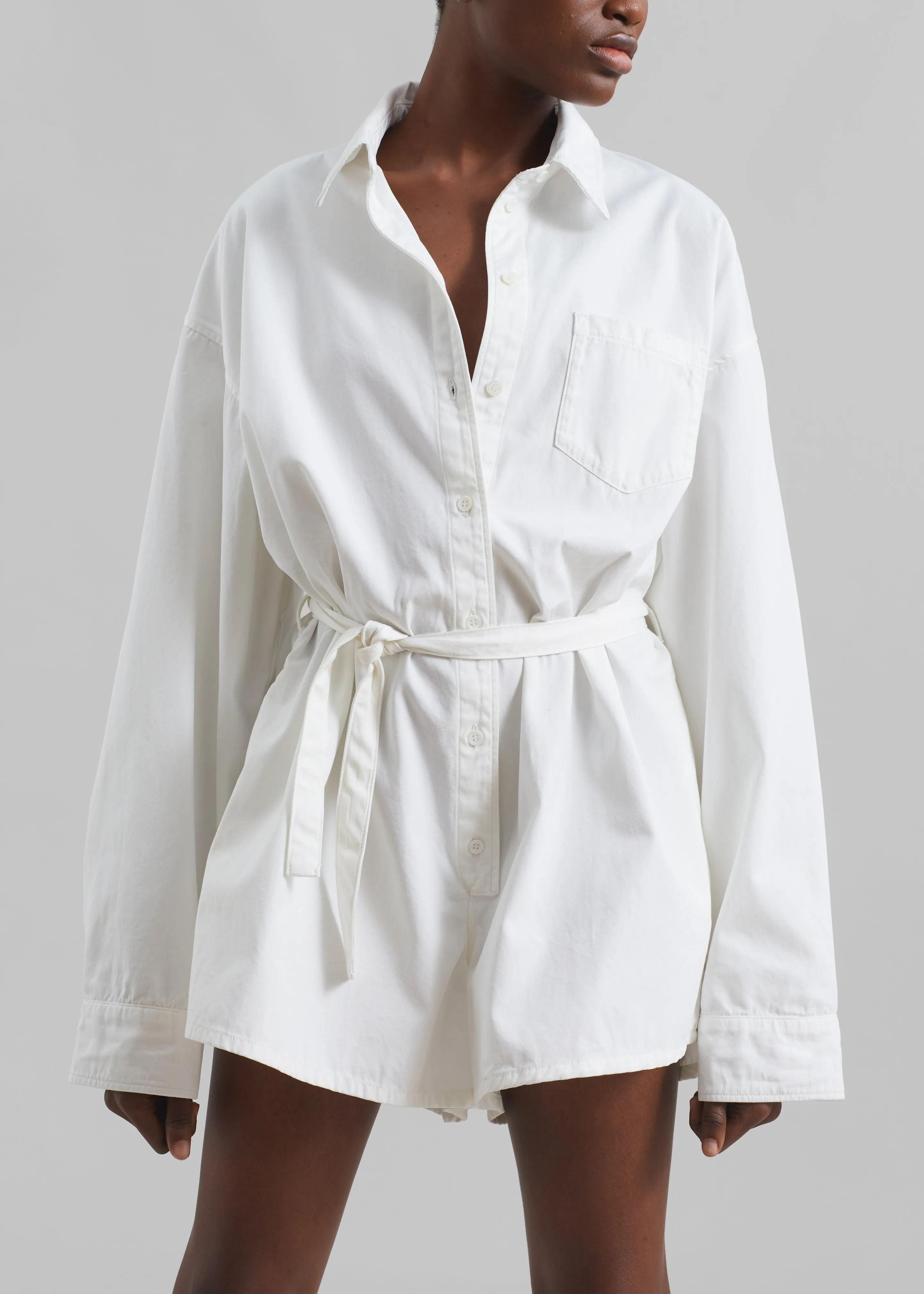 Wren Denim Romper - White sold by Frankie Shop product image thumbnail 3