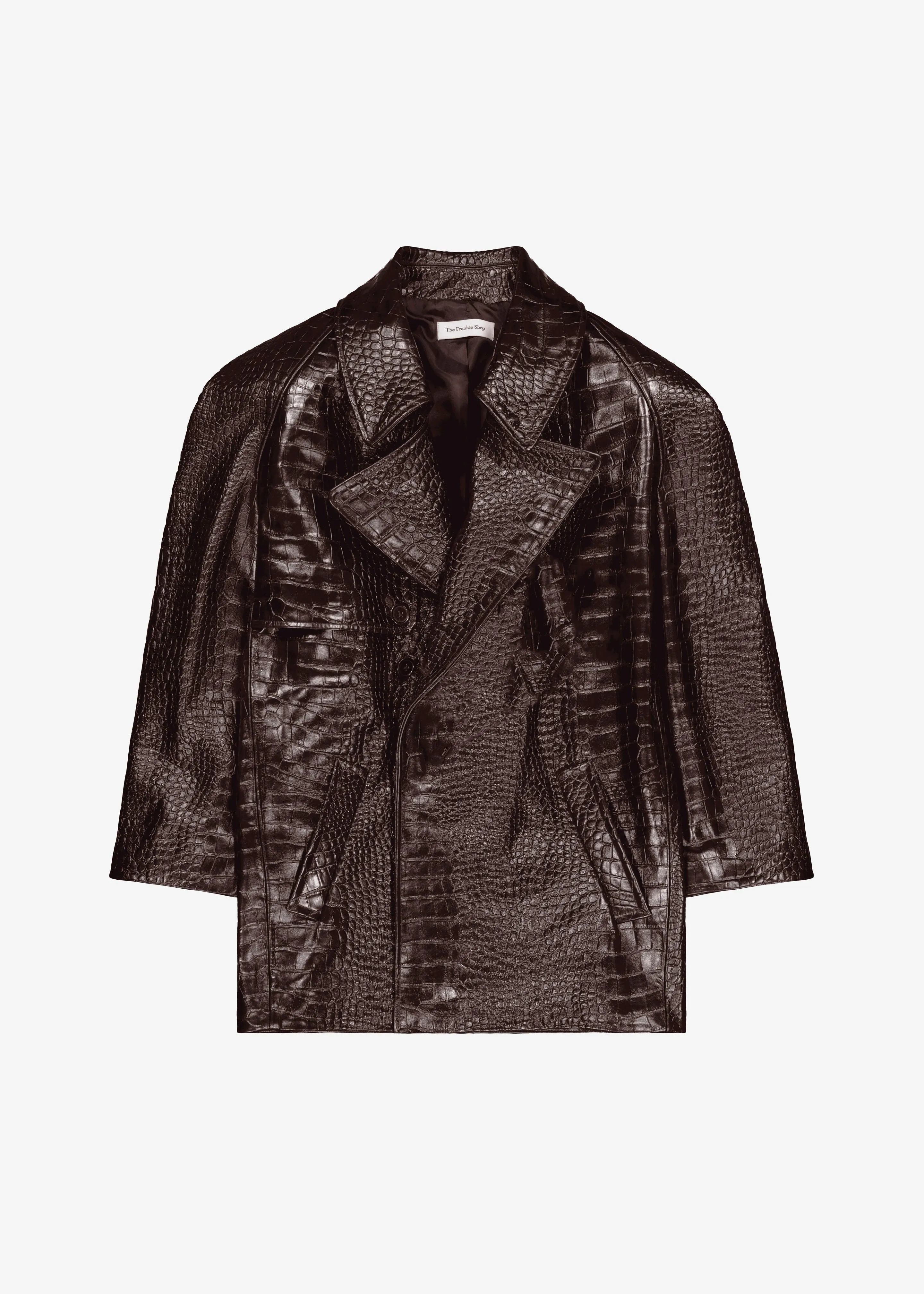Jackie Croc-Effect Coat - Brown sold by Frankie Shop product image thumbnail 5