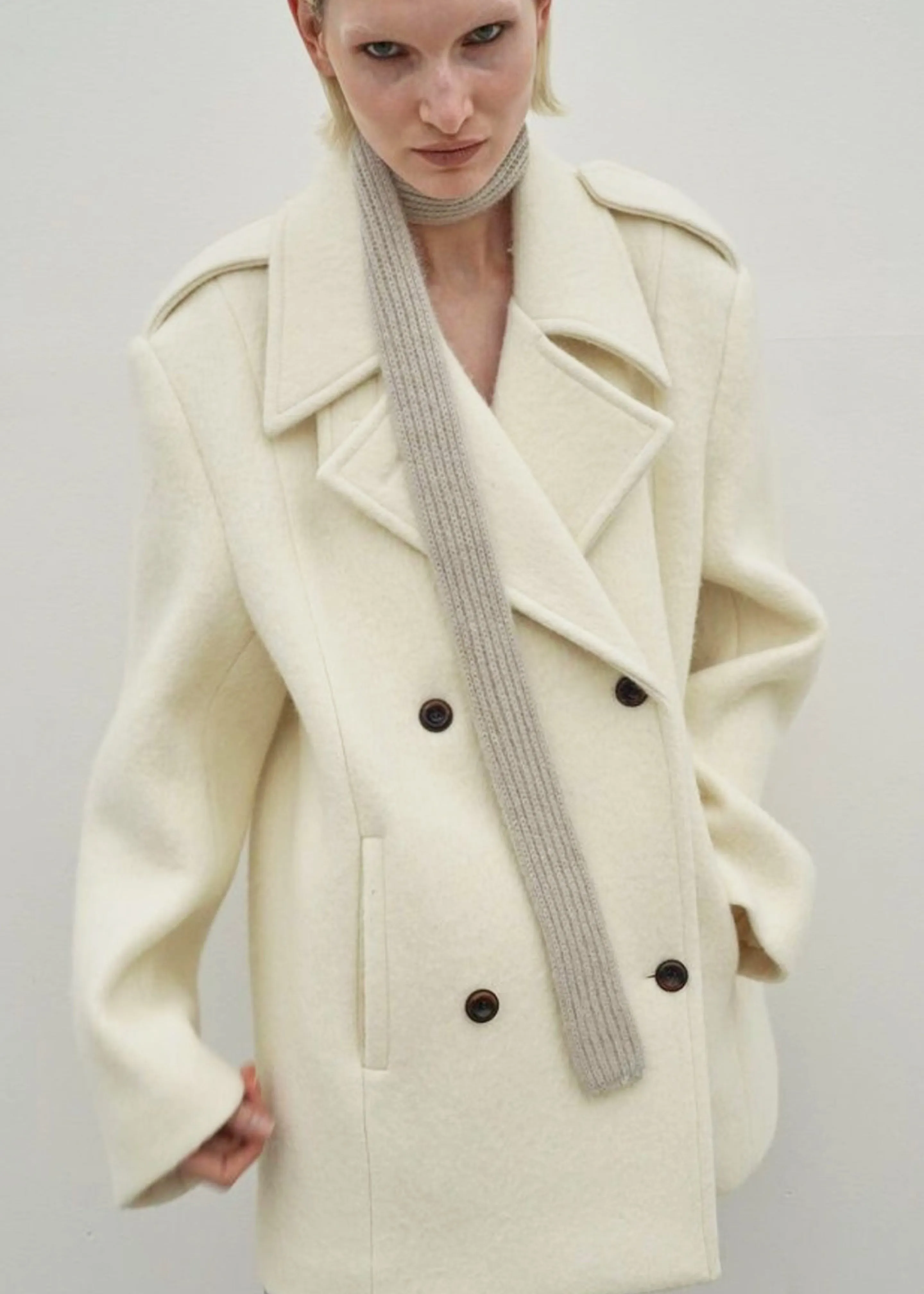 Esmae Wool Coat - White sold by Frankie Shop product image thumbnail 5