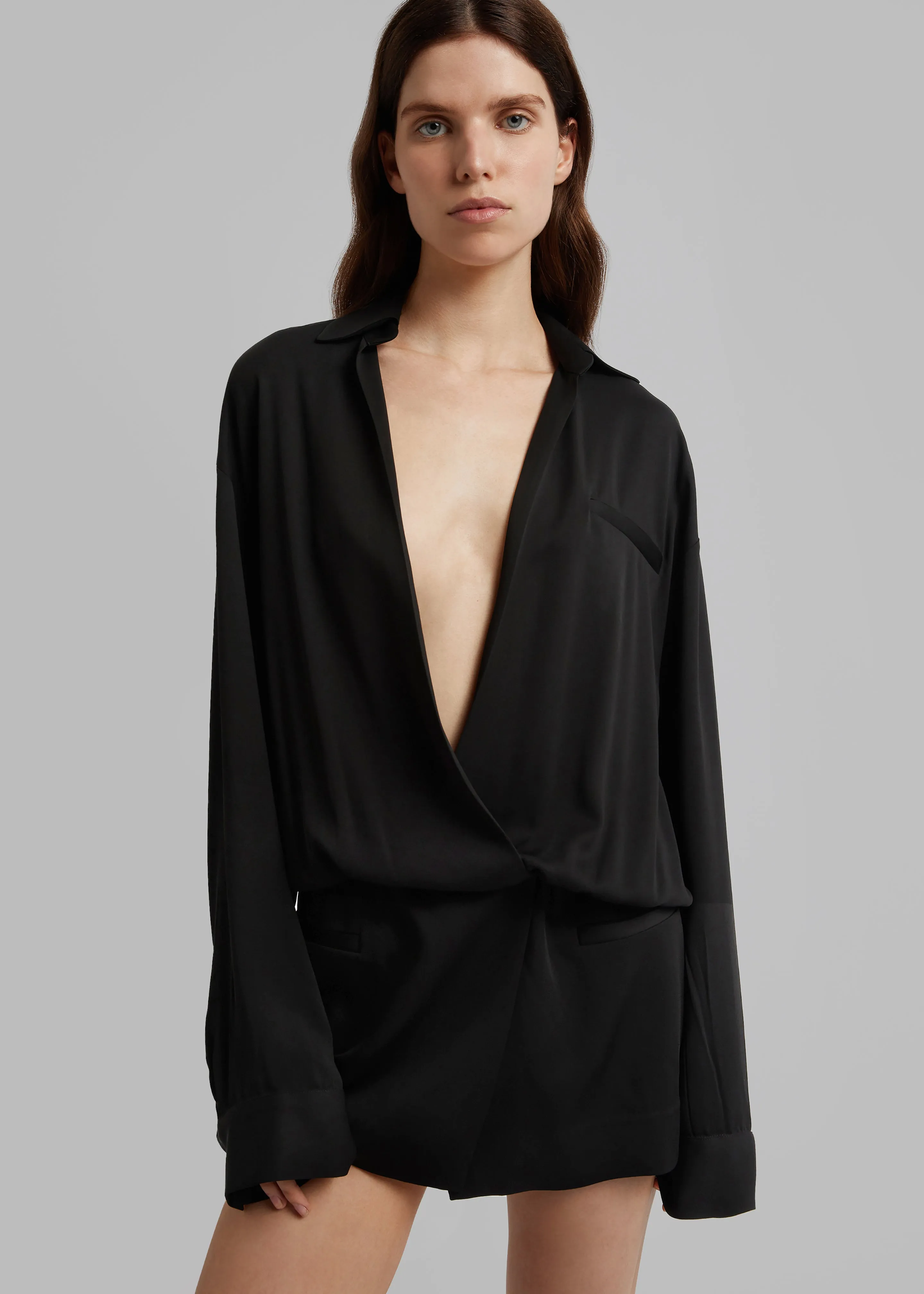Christopher Esber Aulenti Micro Shirt Dress - Black sold by Frankie Shop