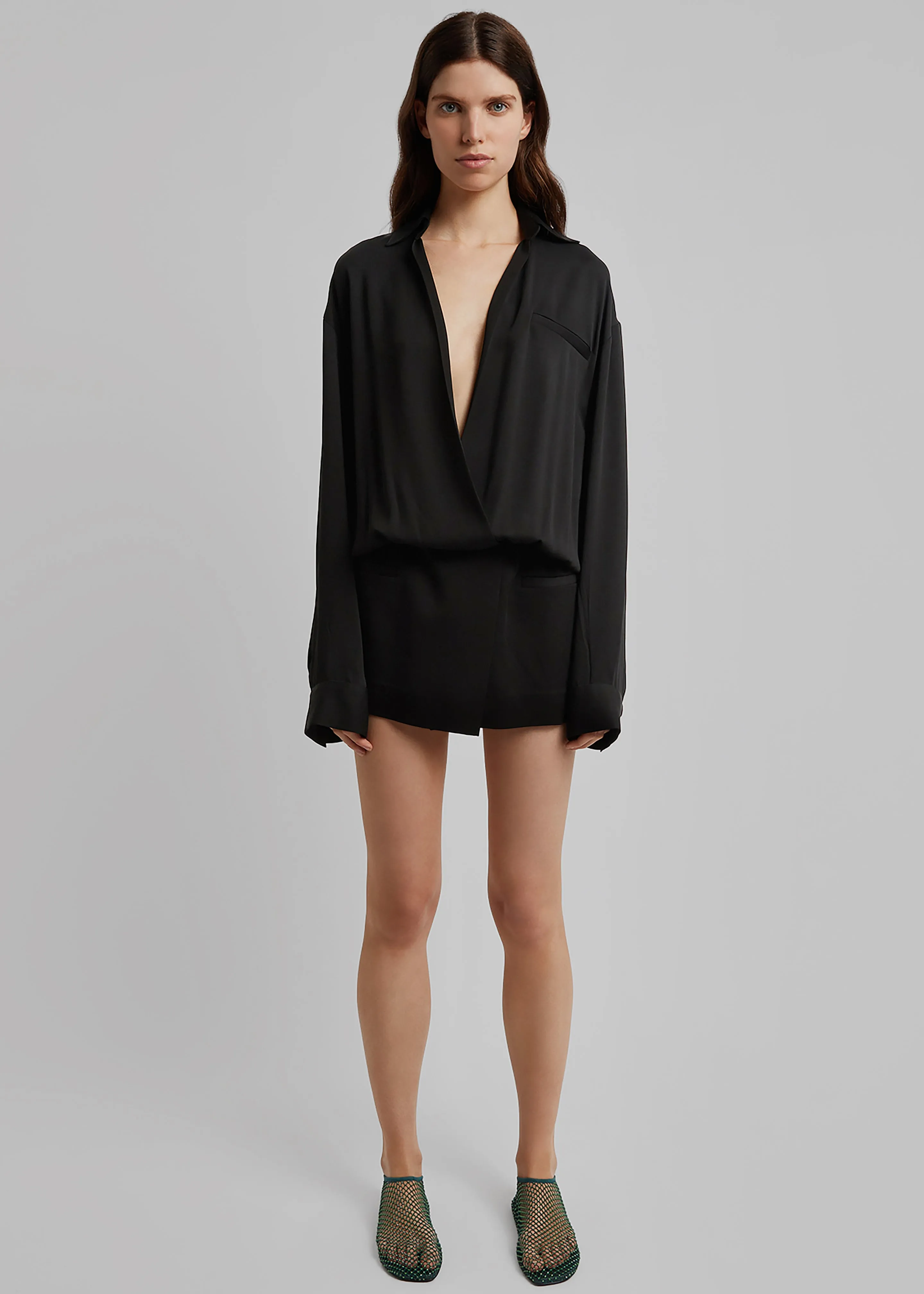 Christopher Esber Aulenti Micro Shirt Dress - Black sold by Frankie Shop product image thumbnail 2