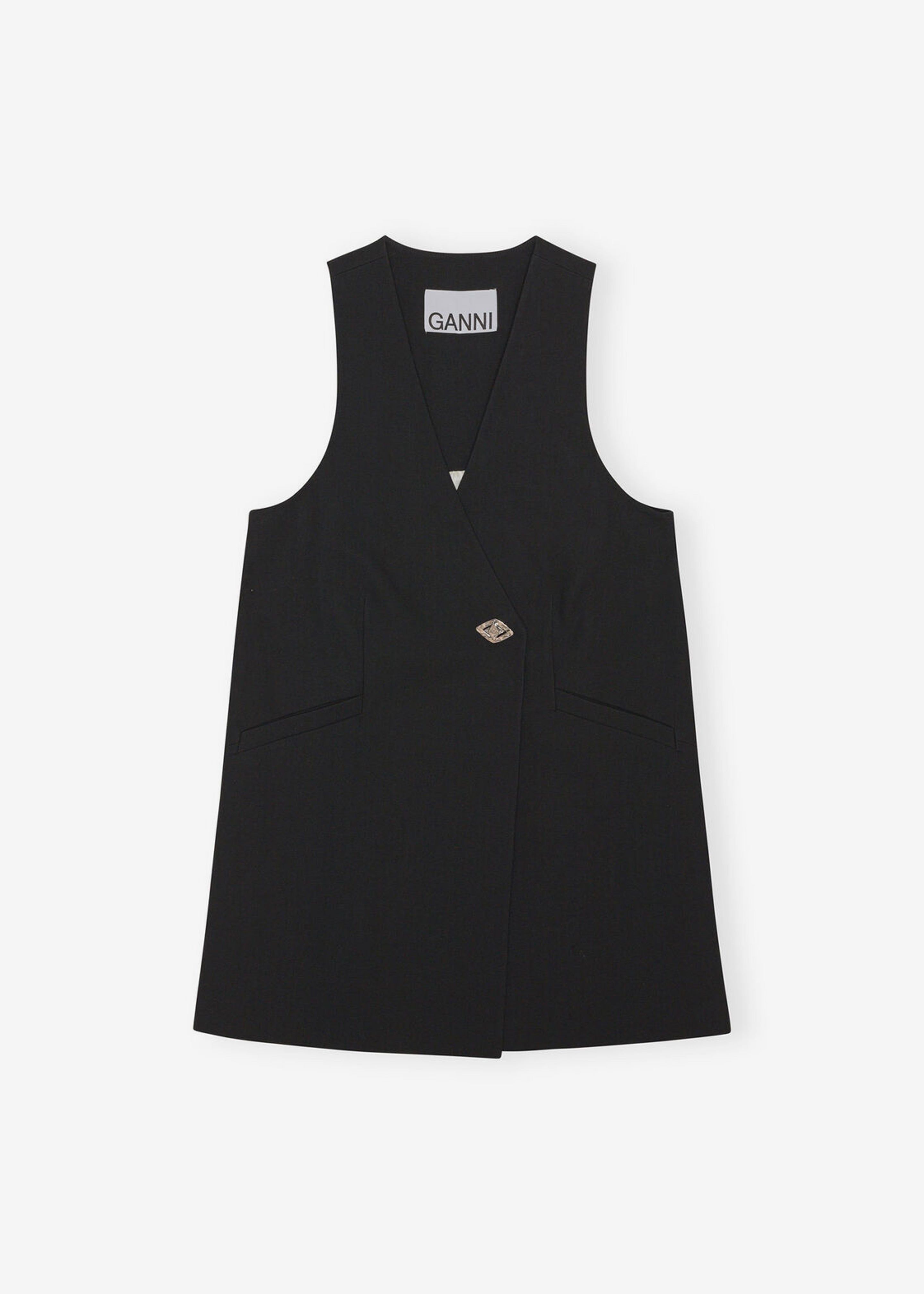 GANNI Cotton Suiting Vest - Black sold by Frankie Shop product image thumbnail 6