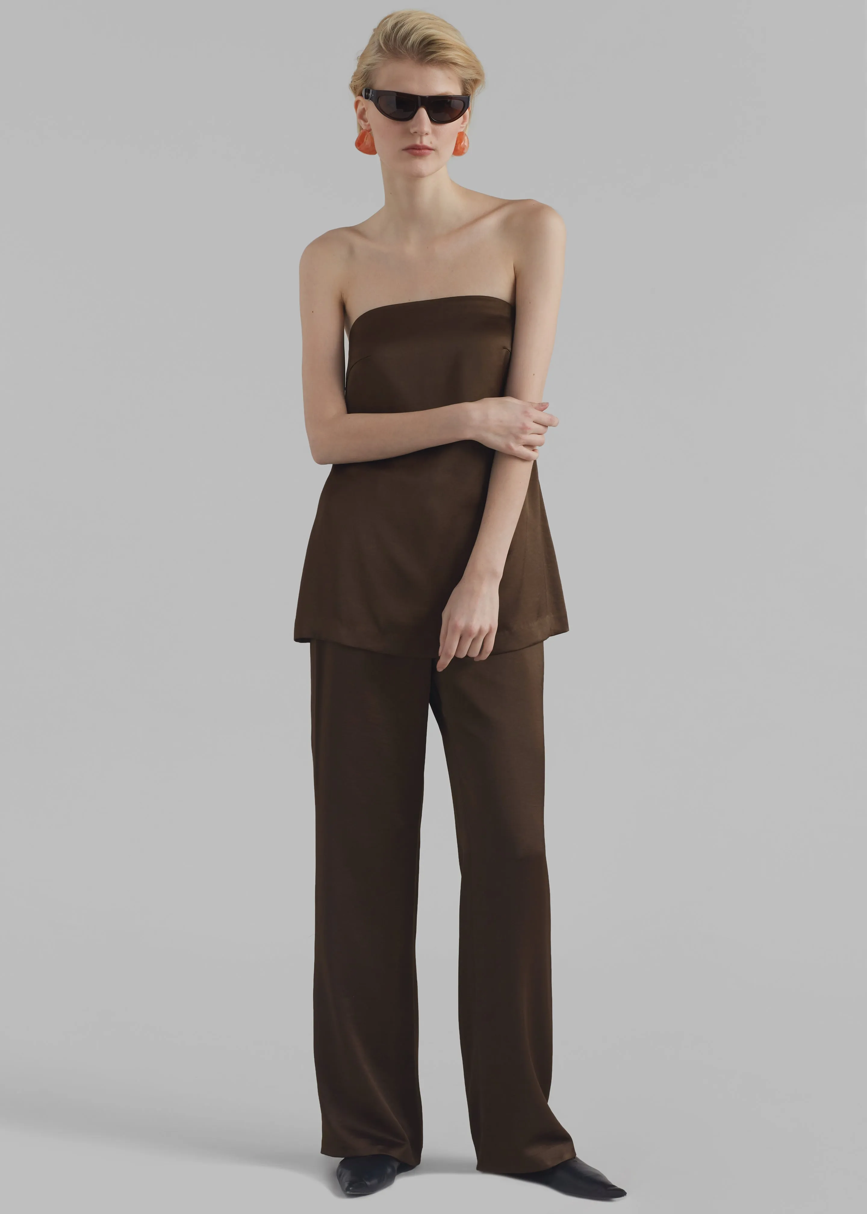 Kit Satin Trousers - Brown sold by Frankie Shop product image thumbnail 2