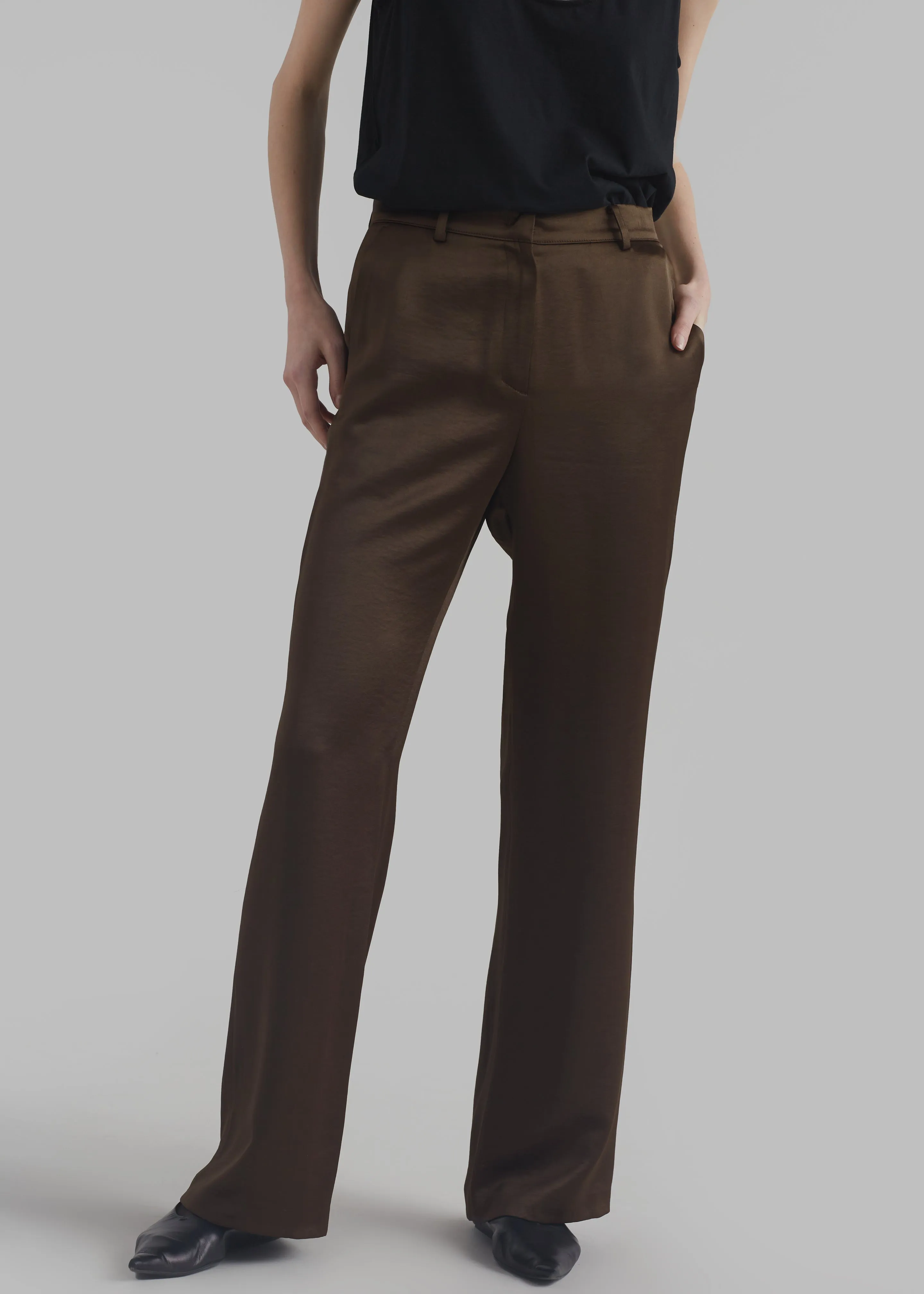 Kit Satin Trousers - Brown sold by Frankie Shop product image thumbnail 4