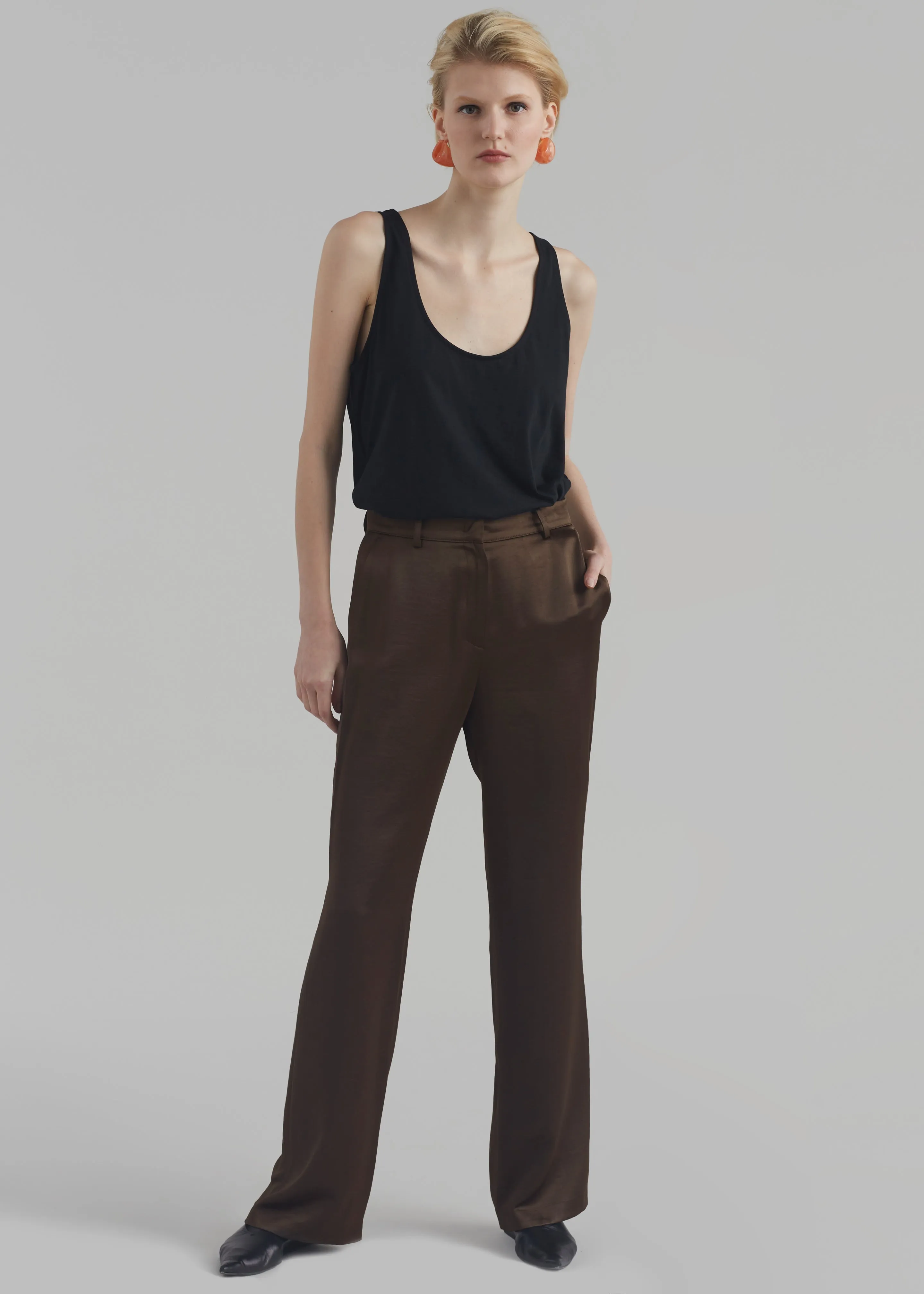 Kit Satin Trousers - Brown sold by Frankie Shop product image thumbnail 5
