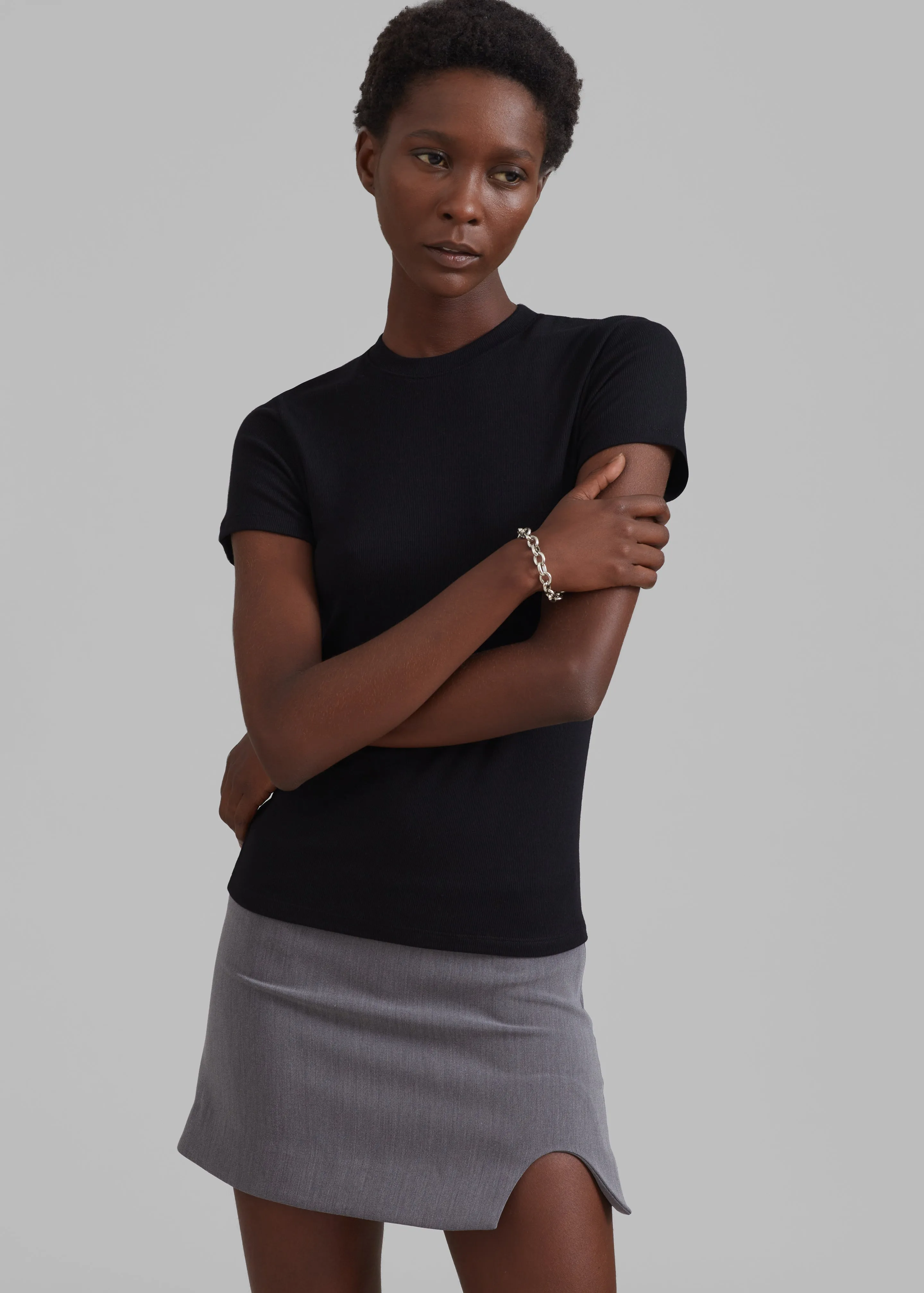 Chester Mini Slit Skirt - Grey sold by Frankie Shop product image thumbnail 4