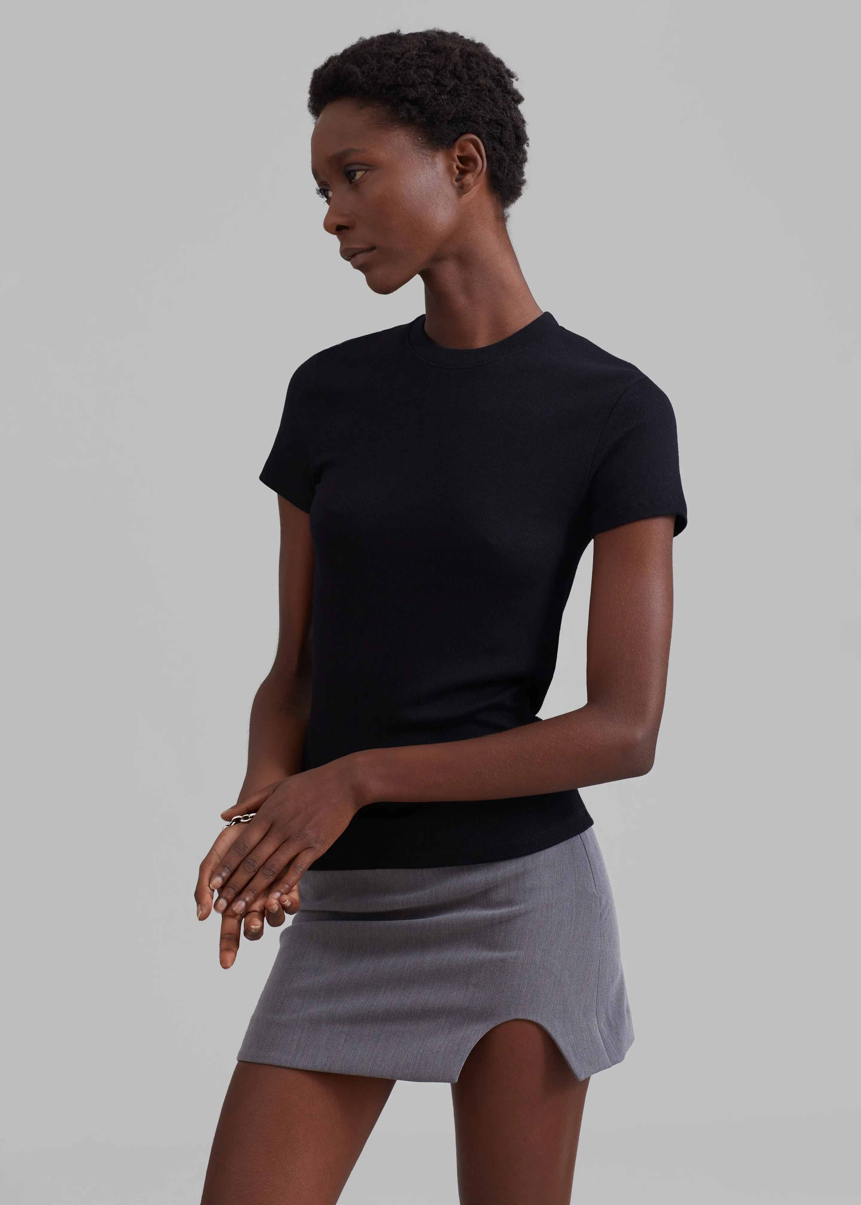 Chester Mini Slit Skirt - Grey sold by Frankie Shop