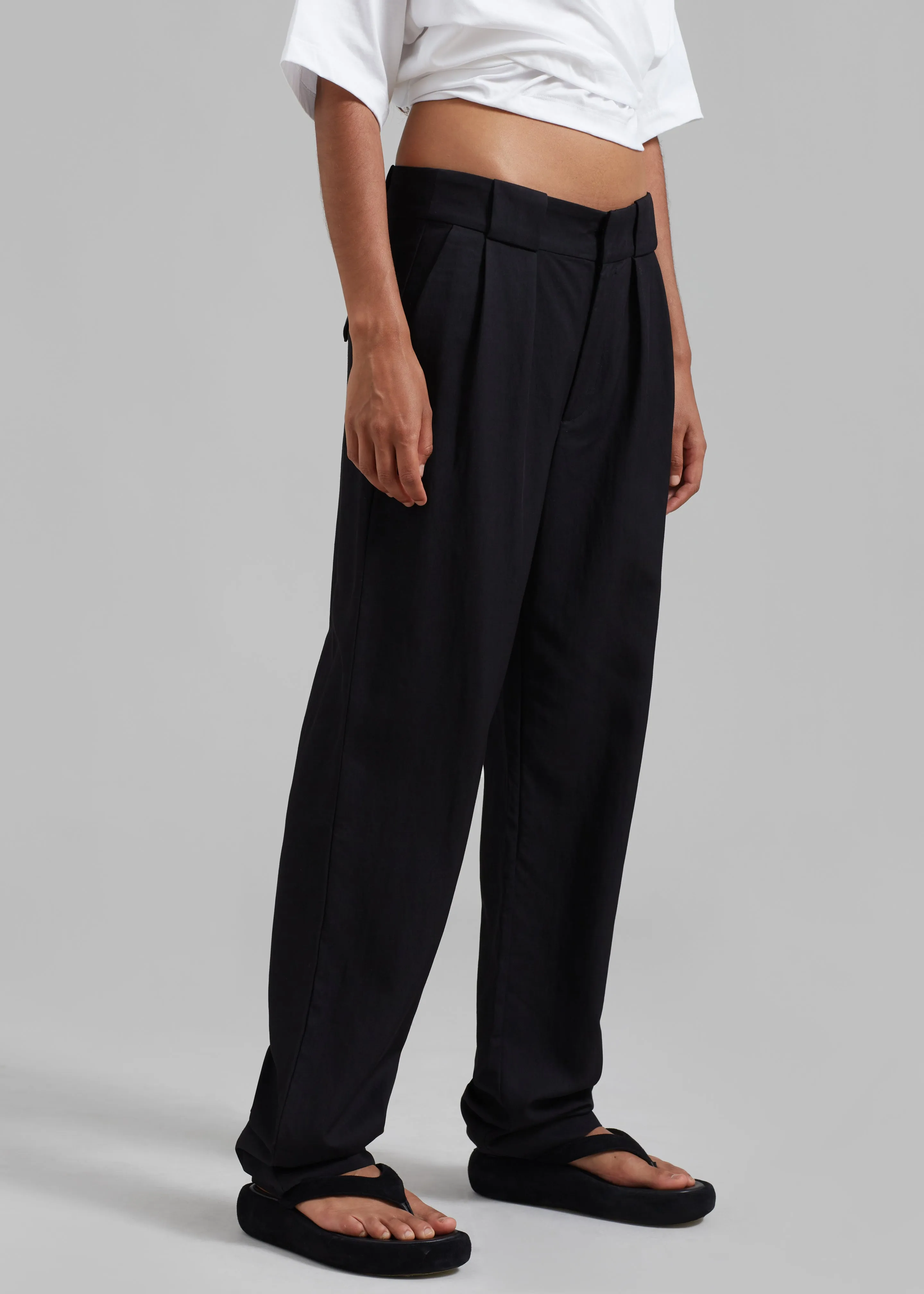 Proenza Schouler White Label Drapey Suiting Trousers - Black sold by Frankie Shop