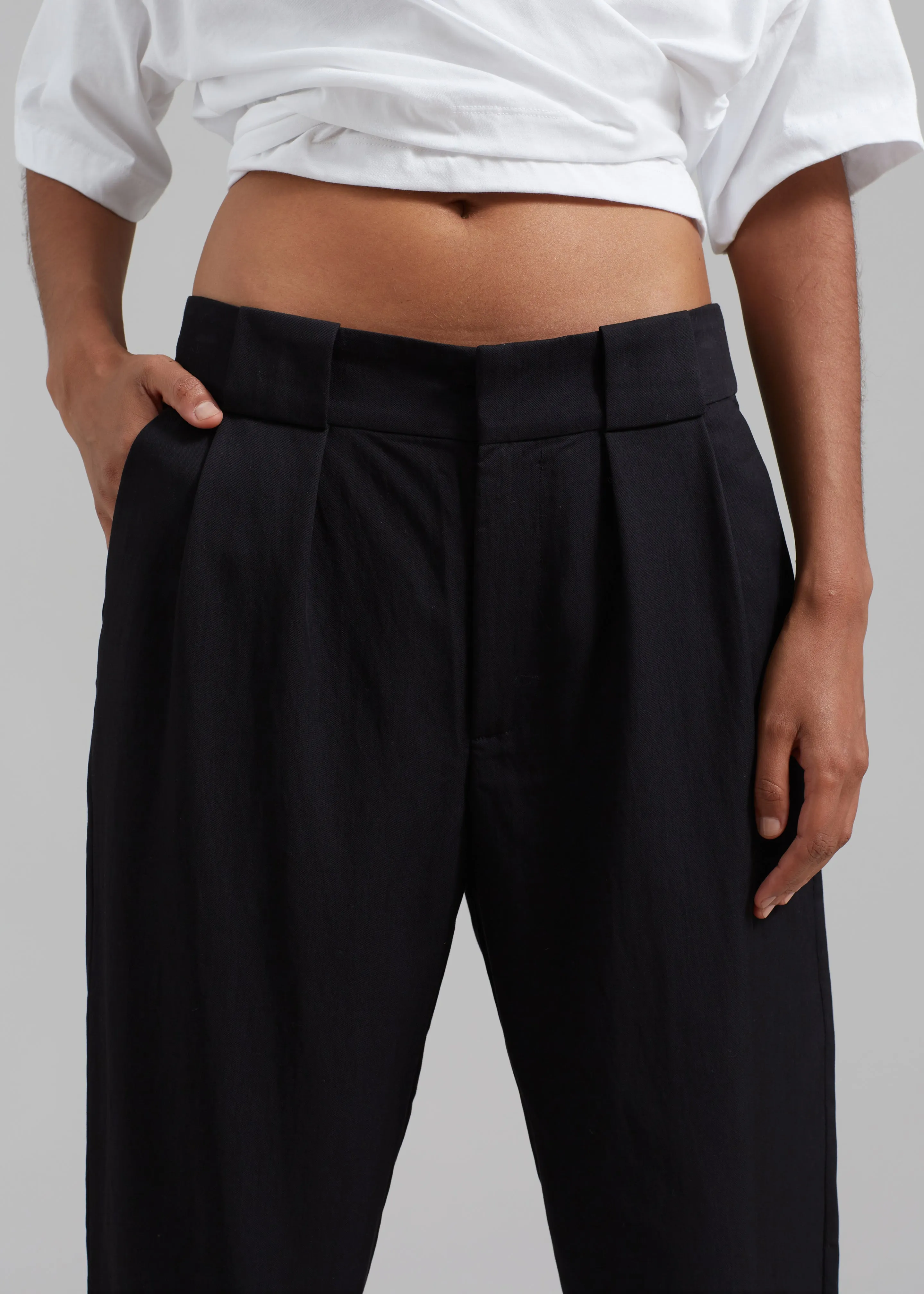 Proenza Schouler White Label Drapey Suiting Trousers - Black sold by Frankie Shop product image thumbnail 3