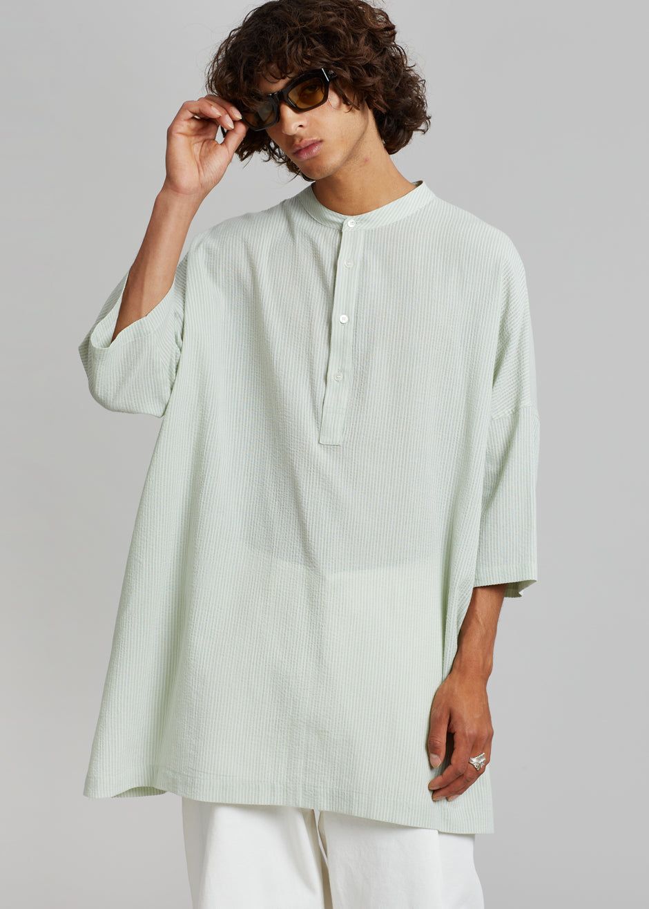 Teo Oversized Collarless Shirt - Light Celadon sold by Frankie Shop product image thumbnail 2