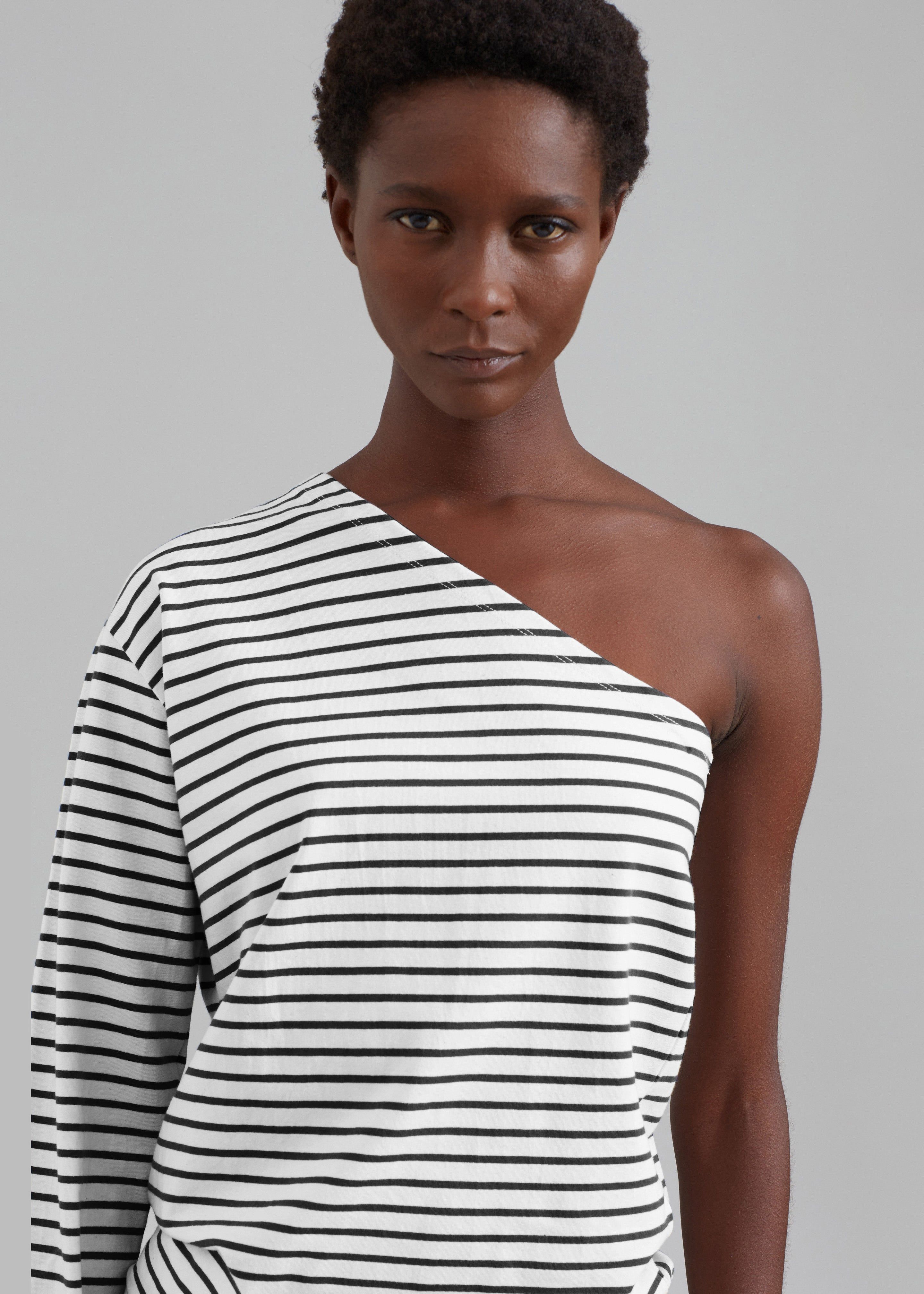 Jean One Shoulder Top - Black Stripe sold by Frankie Shop product image thumbnail 4