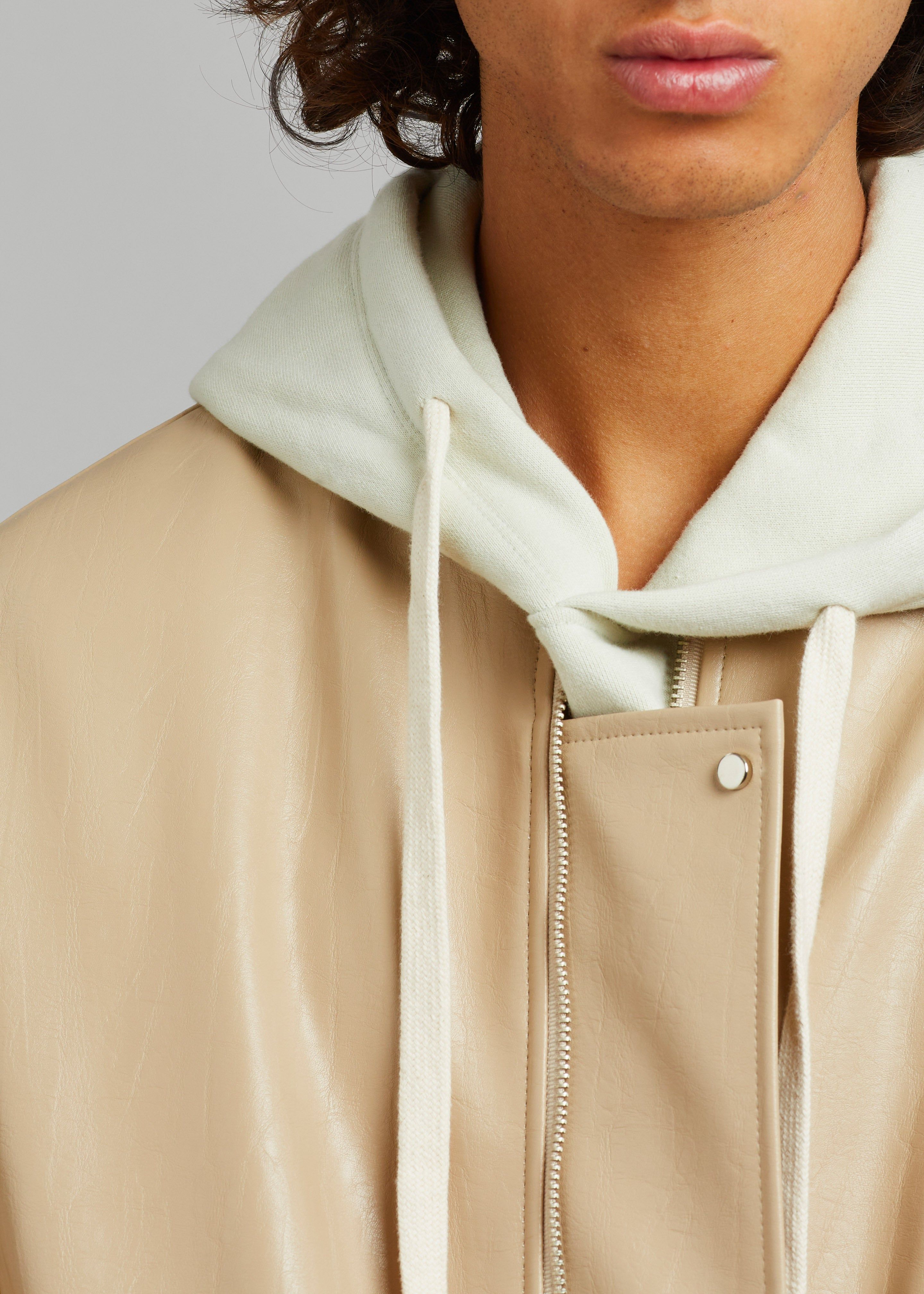 Jesse Long Faux Leather Bomber - Beige sold by Frankie Shop product image thumbnail 13