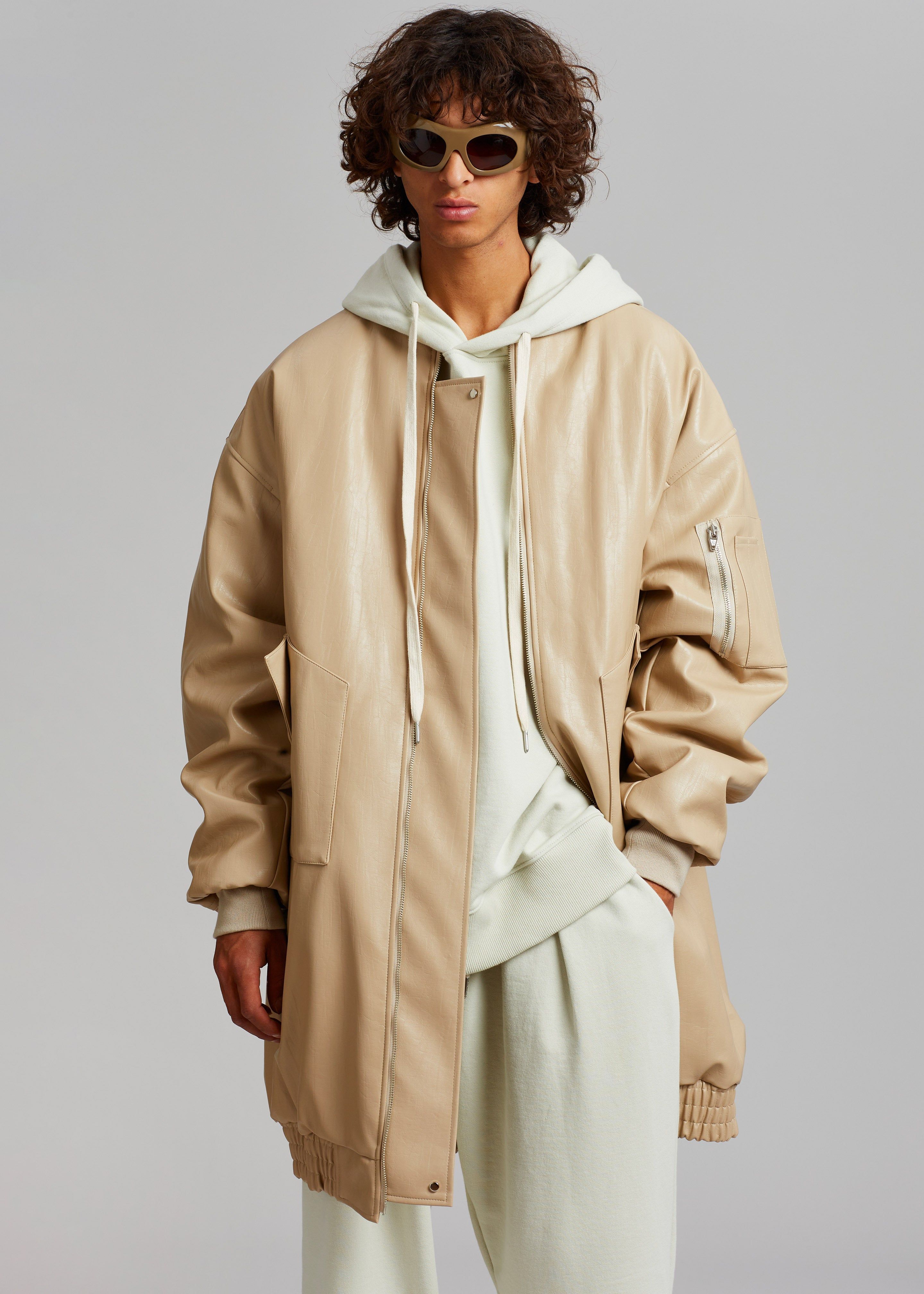 Jesse Long Faux Leather Bomber - Beige sold by Frankie Shop product image thumbnail 11