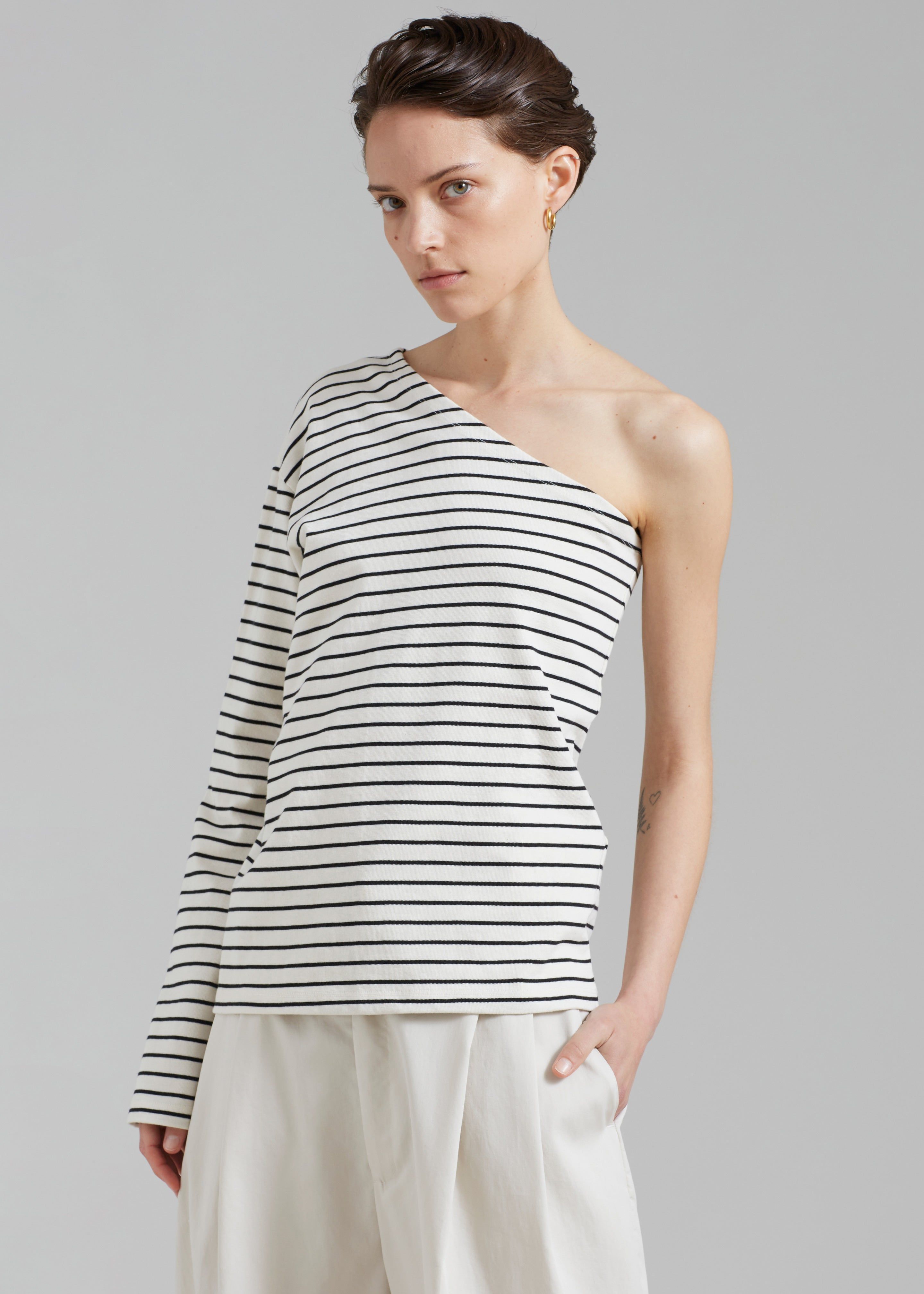 Jean One Shoulder Top - Black Stripe sold by Frankie Shop product image thumbnail 8