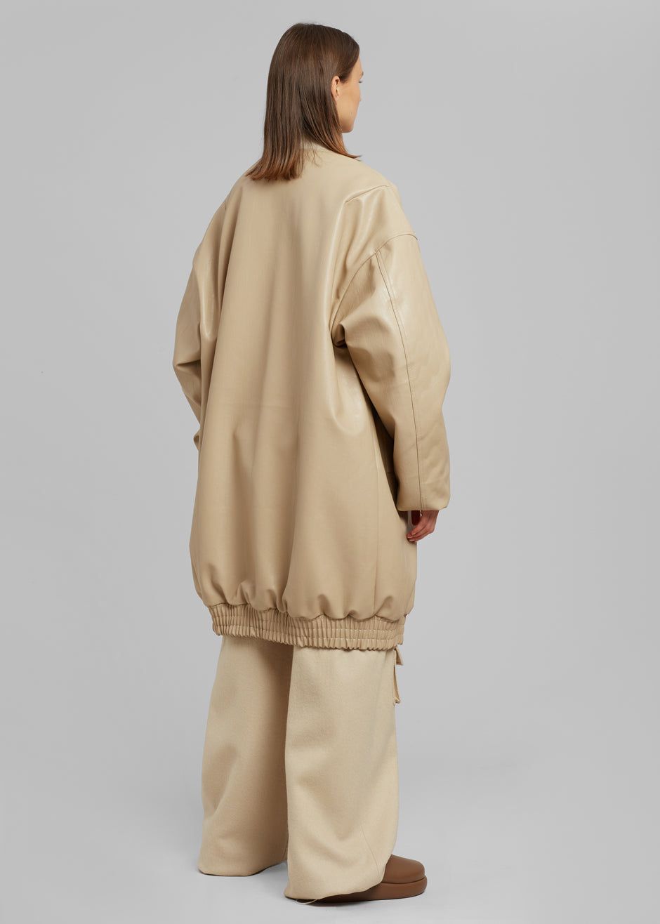 Jesse Long Faux Leather Bomber - Beige sold by Frankie Shop product image thumbnail 10