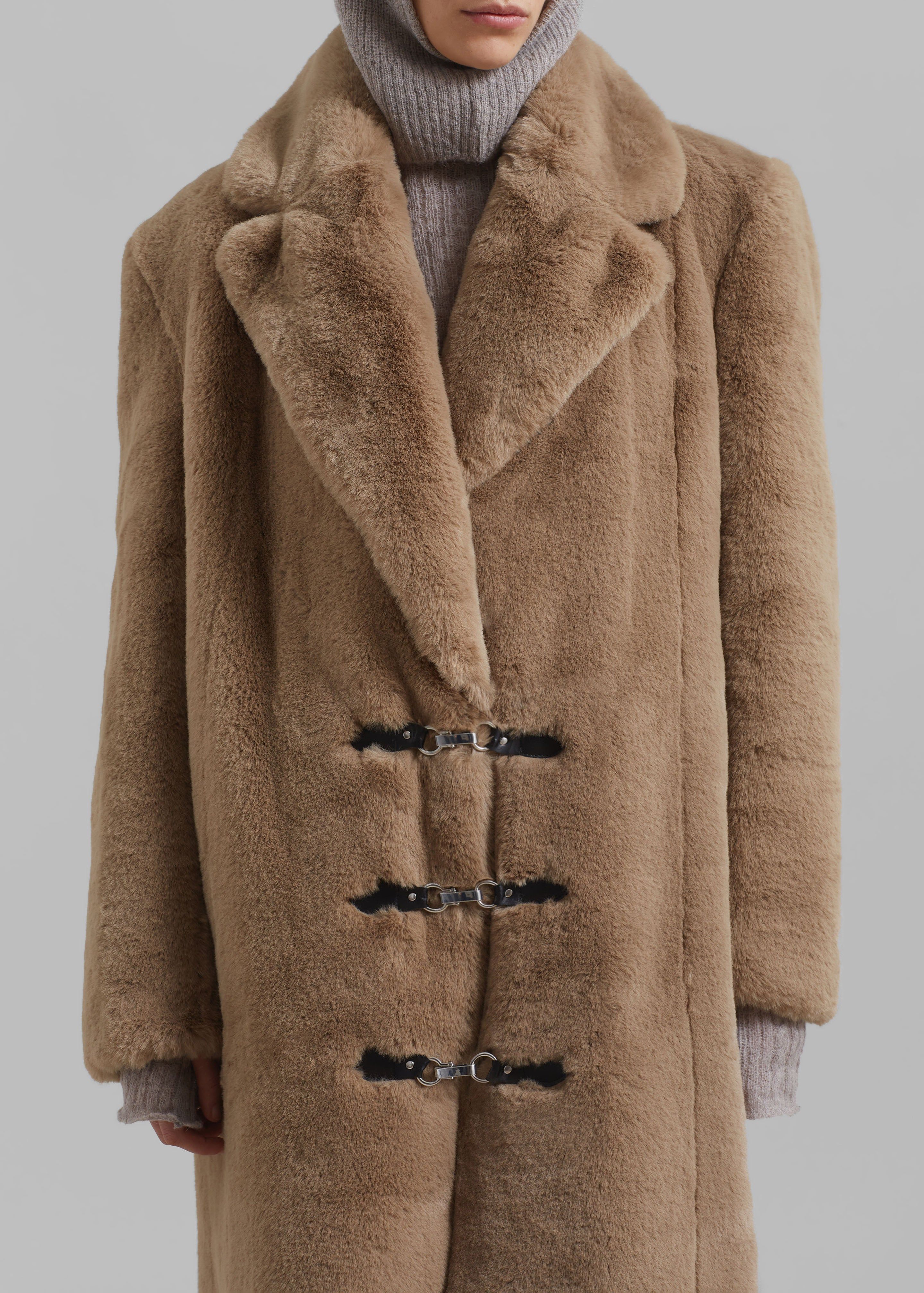 ROTATE Fluffy Clasp Coat - Sepia Tint sold by Frankie Shop product image thumbnail 3