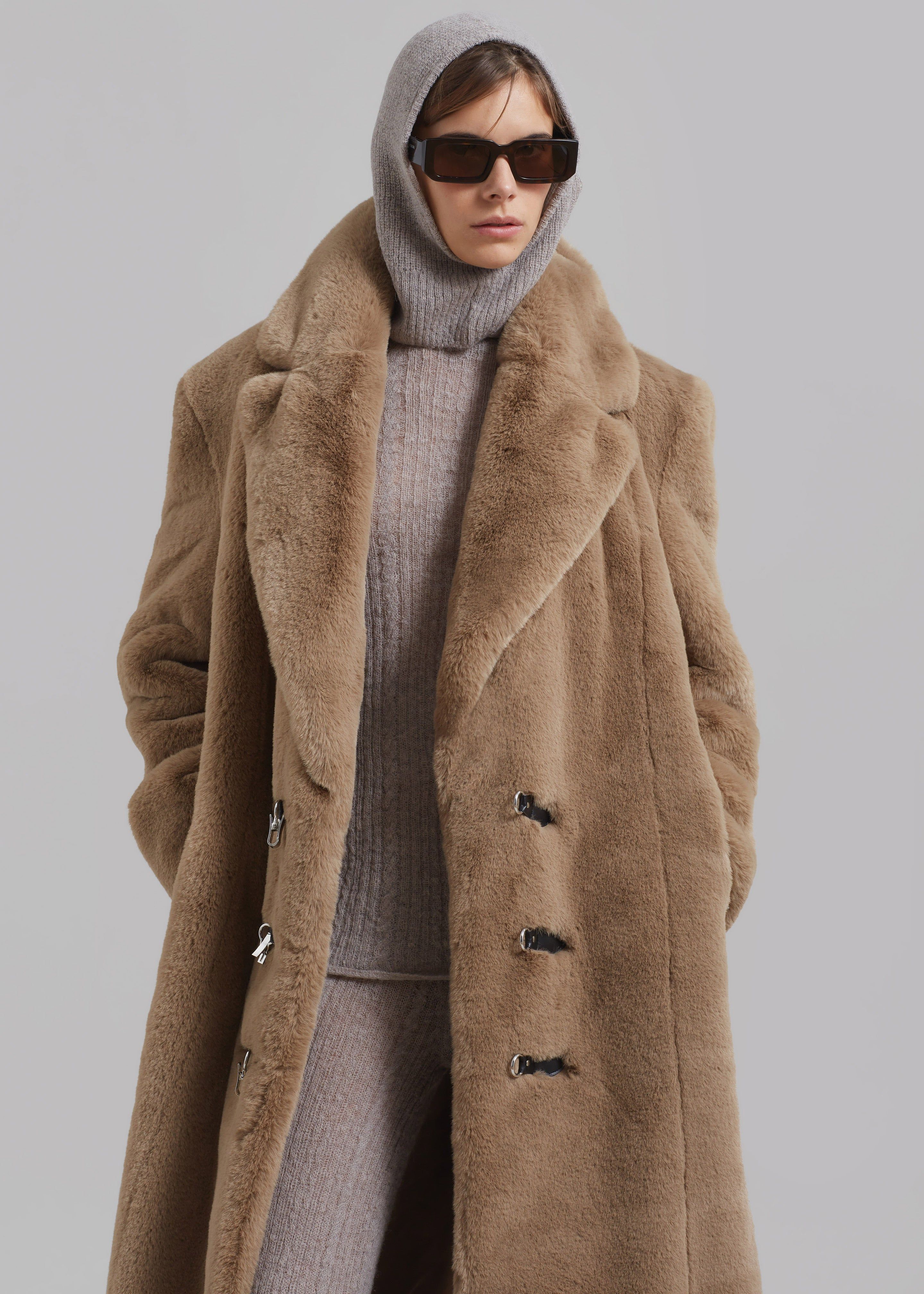 ROTATE Fluffy Clasp Coat - Sepia Tint sold by Frankie Shop product image thumbnail 5