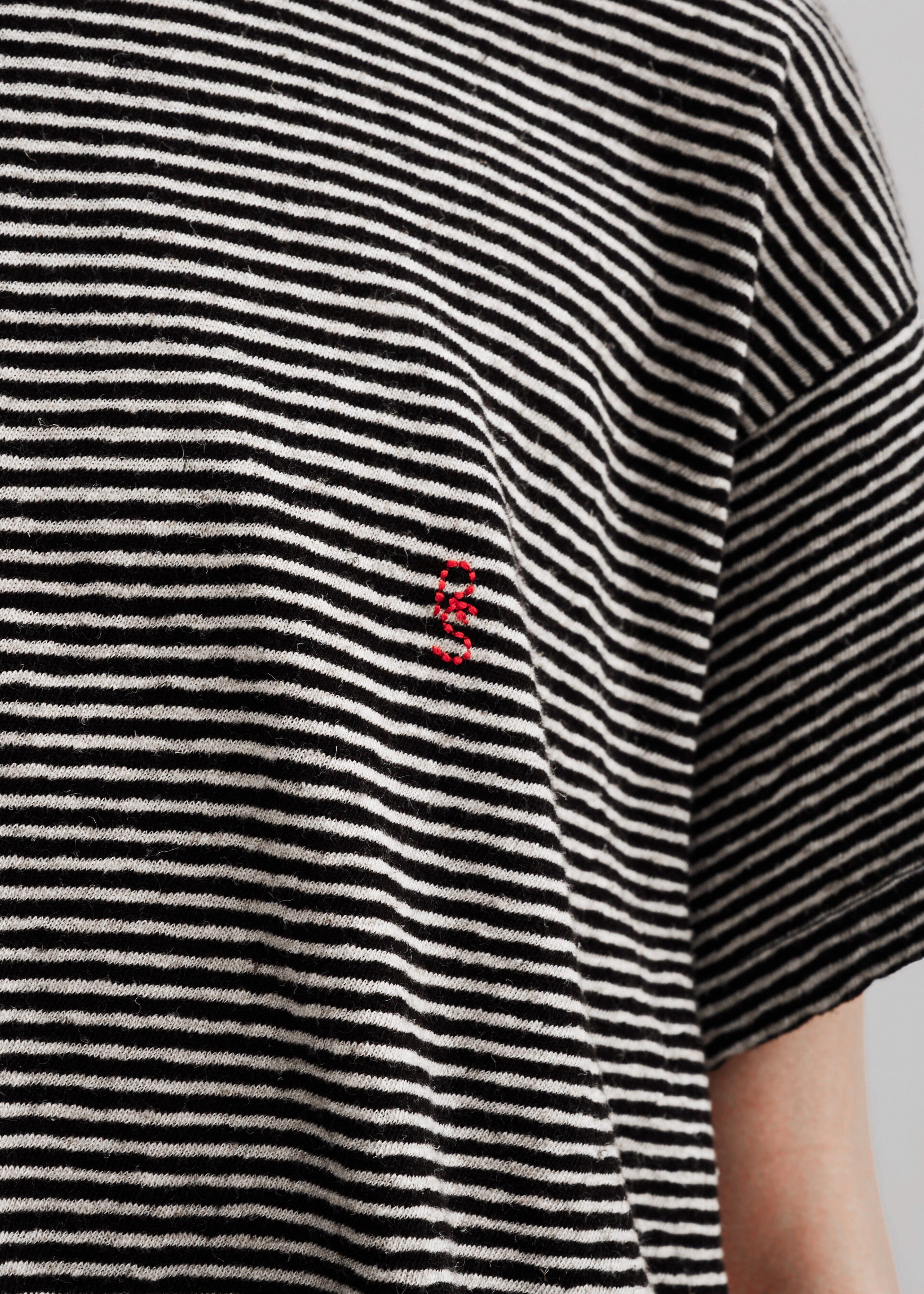 Rika Studios Laurent Tee - Black/Ecru Stripe sold by Frankie Shop product image thumbnail 3