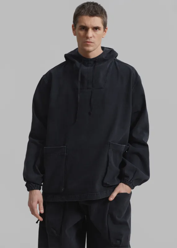 Cliff Denim Hoodie - Black sold by Frankie Shop