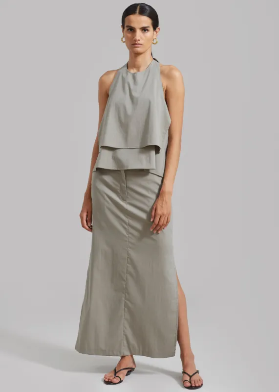 Irene Halter Neck Blouse - Slate Green sold by Frankie Shop