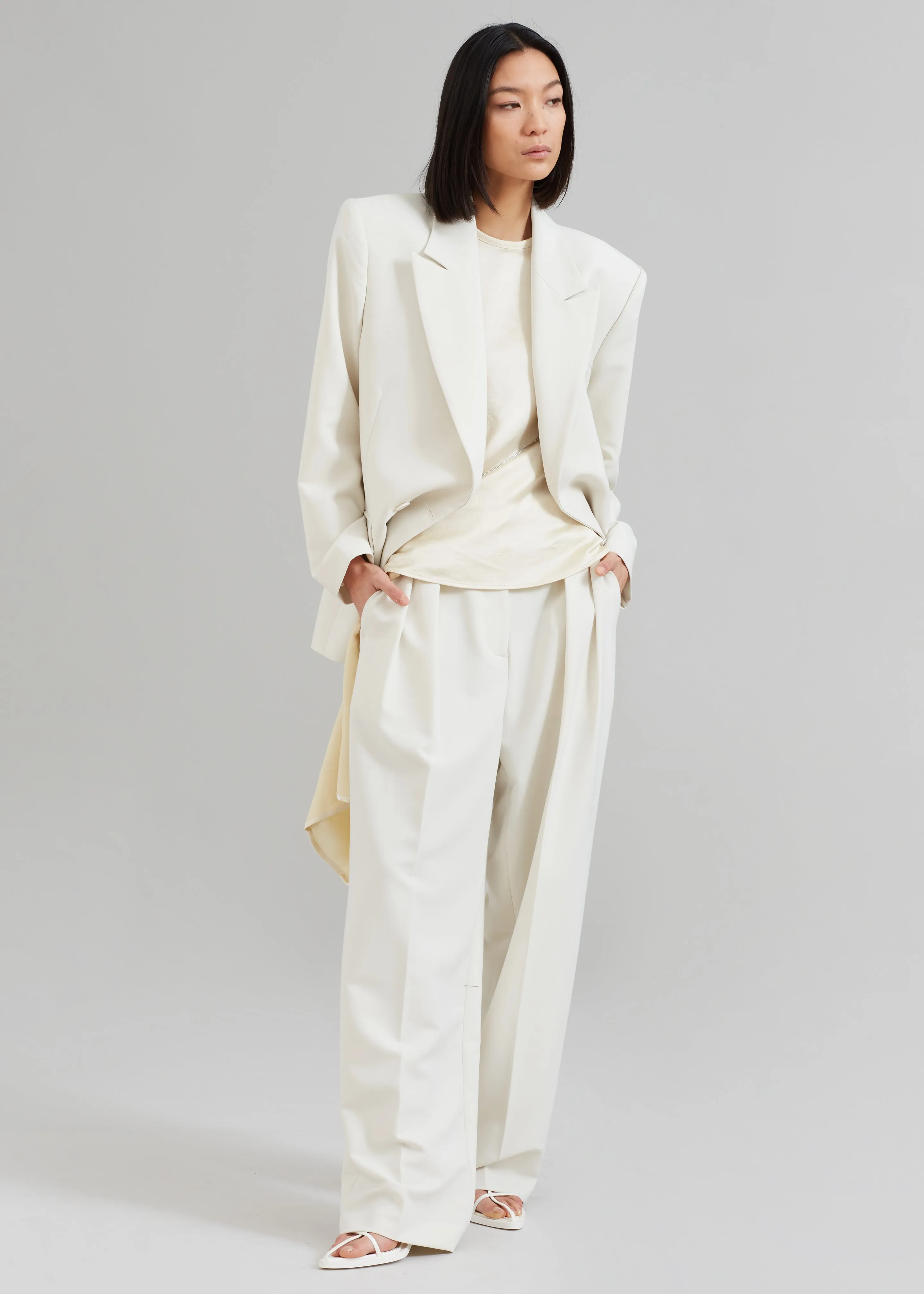 Corrin Pleated Trousers - Ivory sold by Frankie Shop product image thumbnail 4