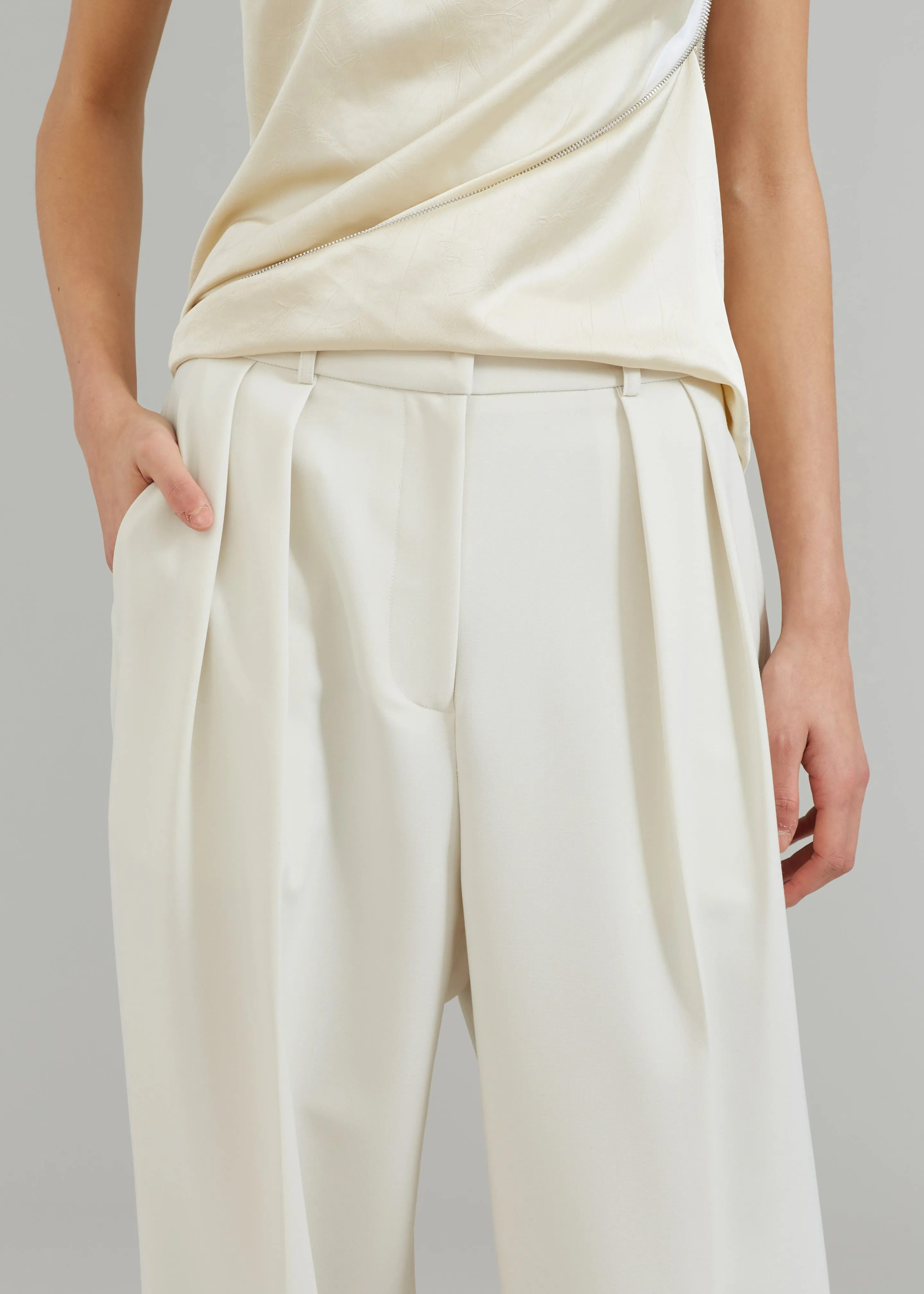 Corrin Pleated Trousers - Ivory sold by Frankie Shop product image thumbnail 5