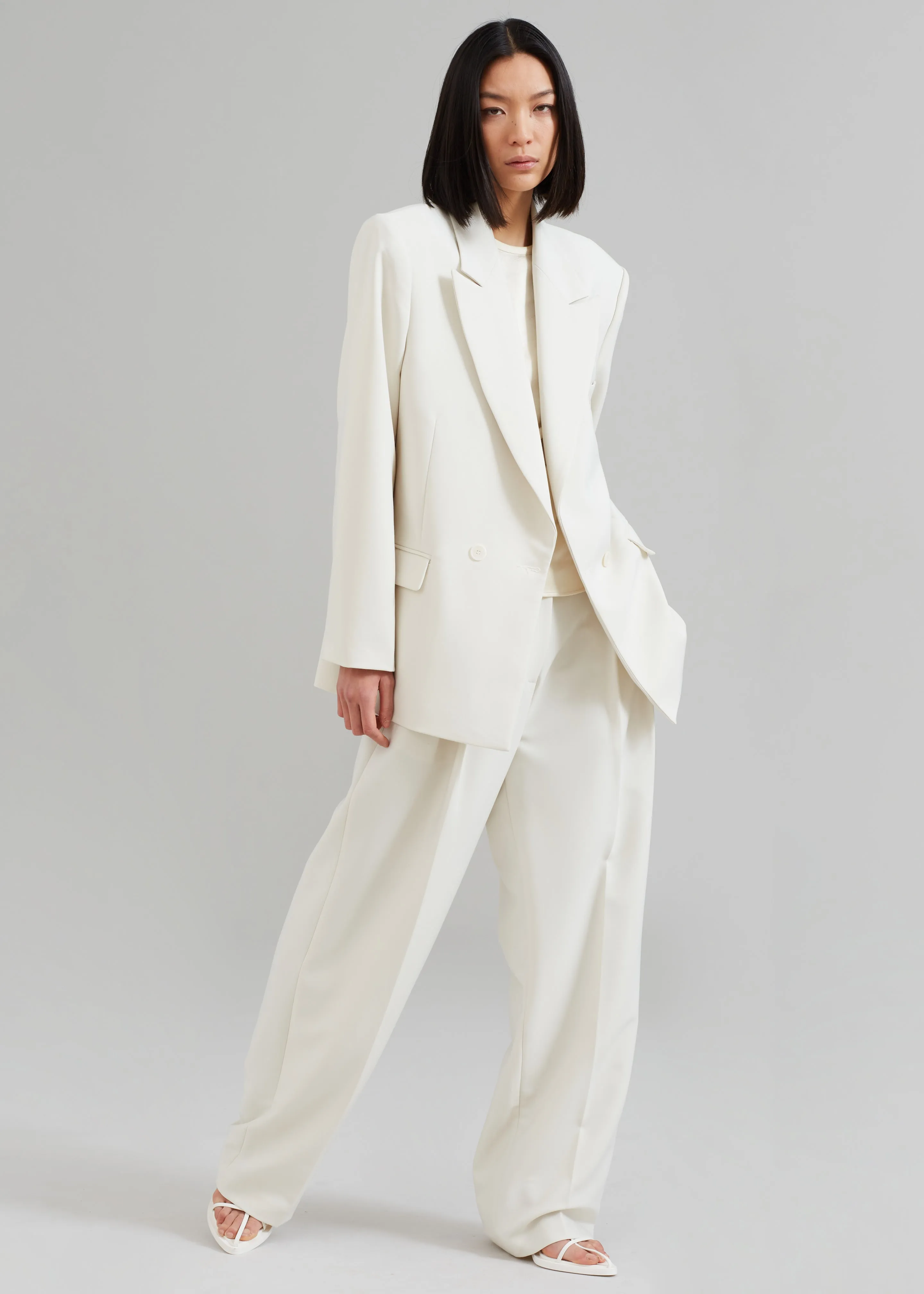 Corrin Pleated Trousers - Ivory sold by Frankie Shop