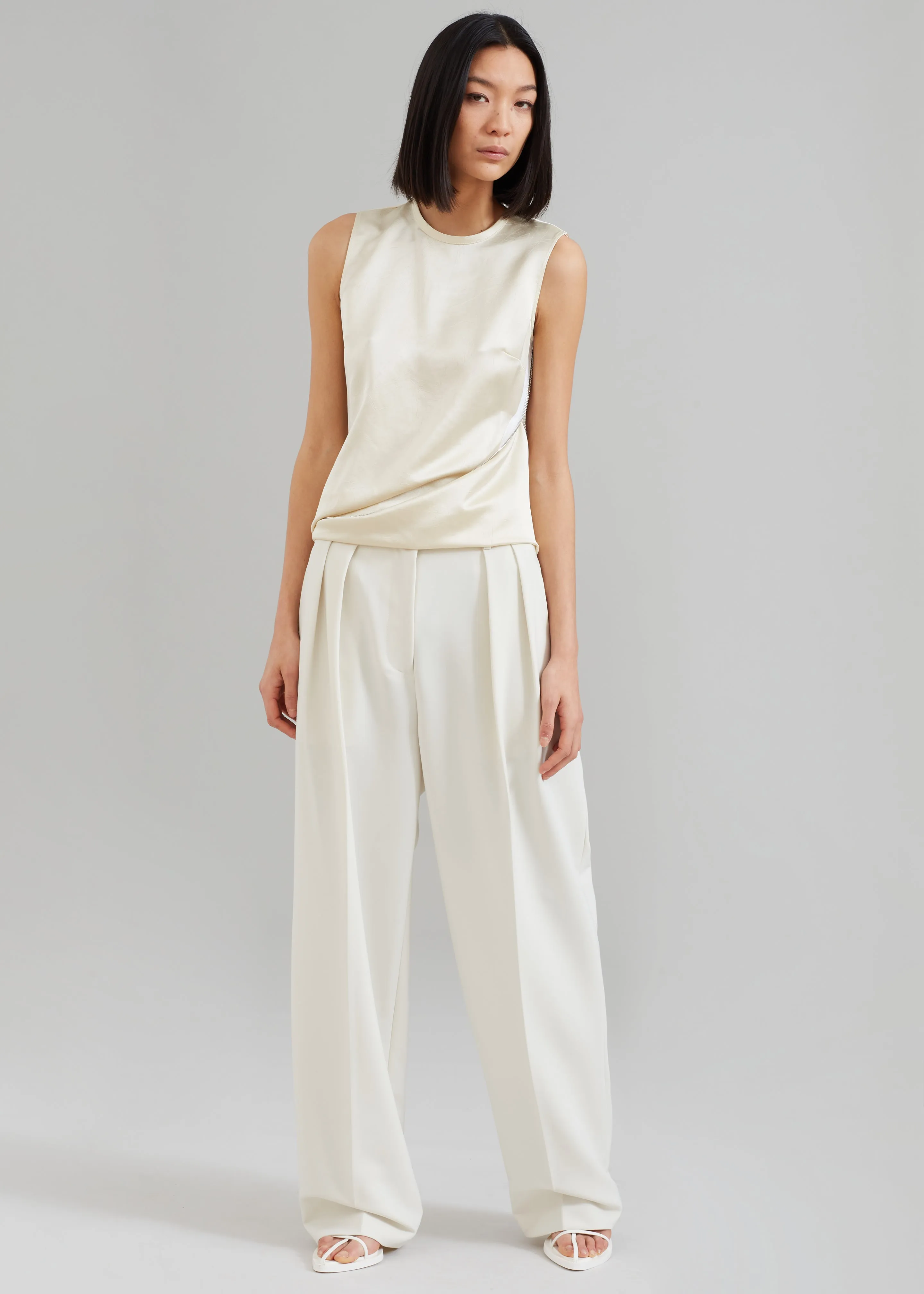 Corrin Pleated Trousers - Ivory sold by Frankie Shop product image thumbnail 3