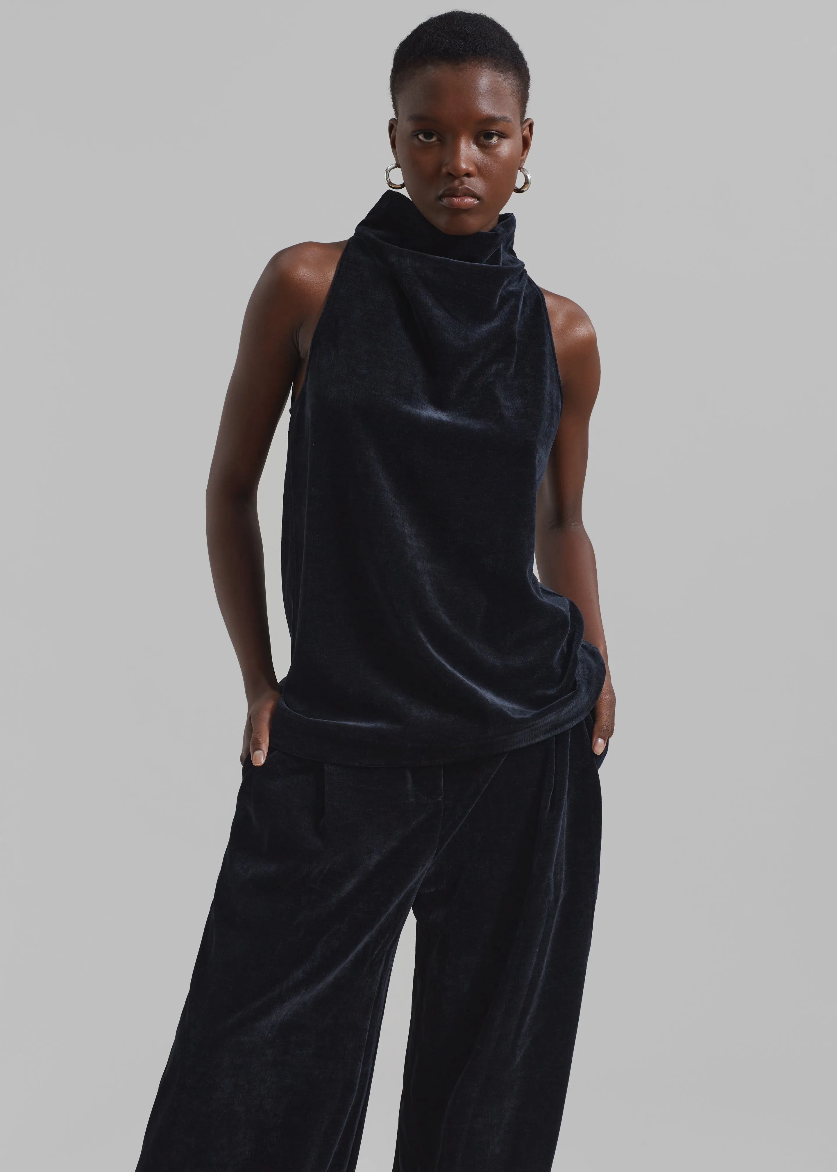 Proenza Schouler White Label Mila Cowl Top - Black sold by Frankie Shop product image thumbnail 2