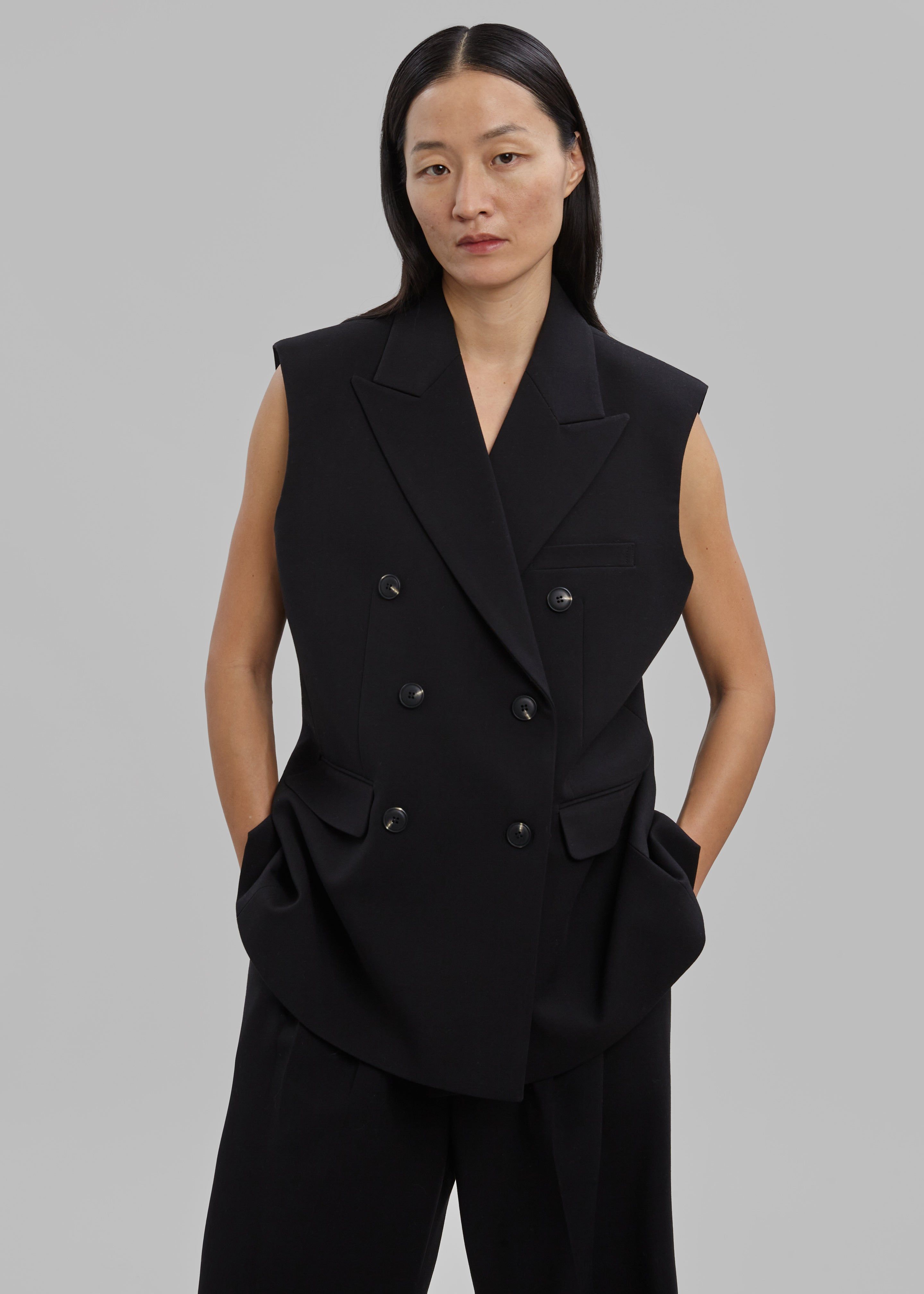 Luxor Double Breasted Vest - Black sold by Frankie Shop product image thumbnail 3