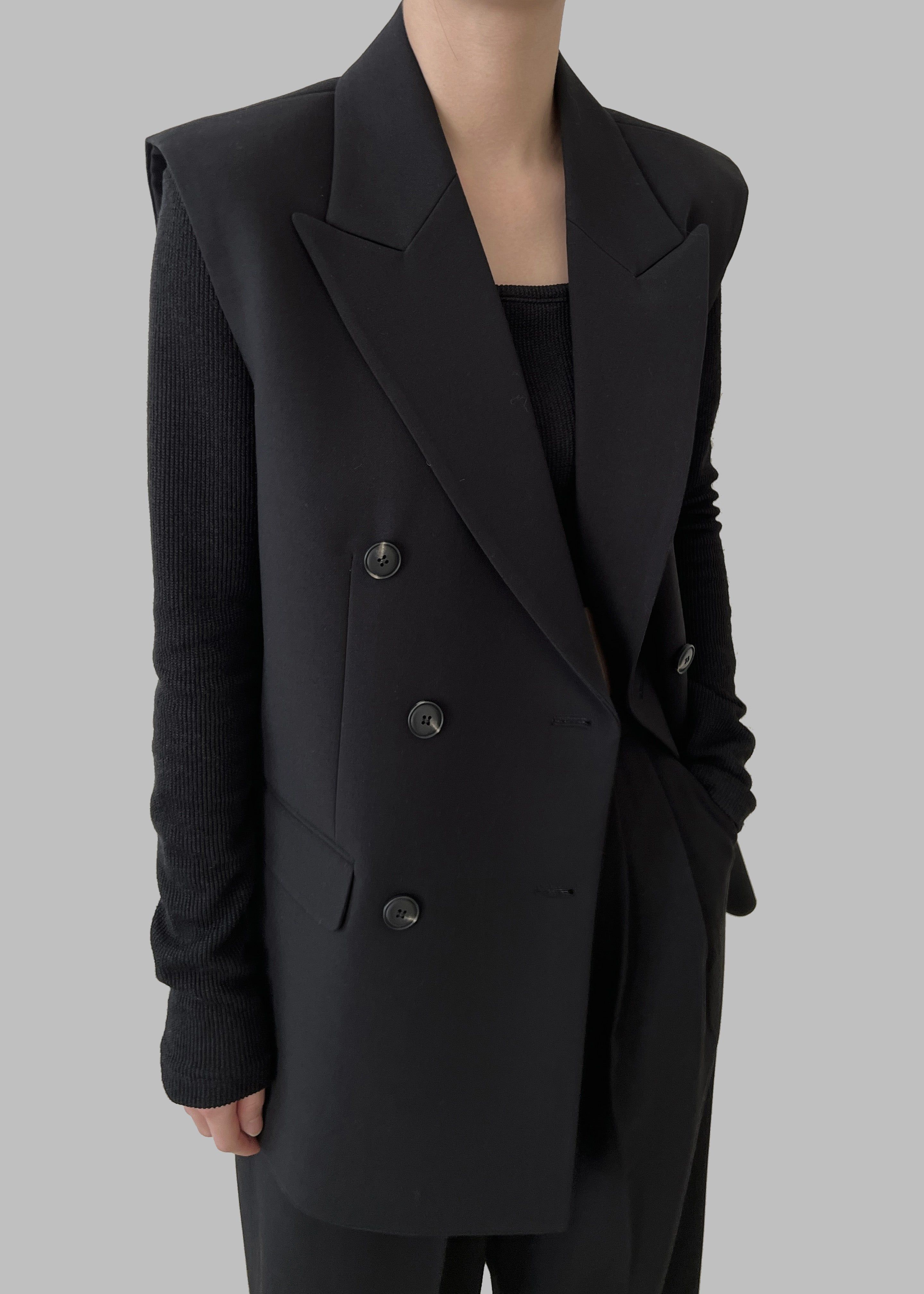 Luxor Double Breasted Vest - Black sold by Frankie Shop product image thumbnail 12