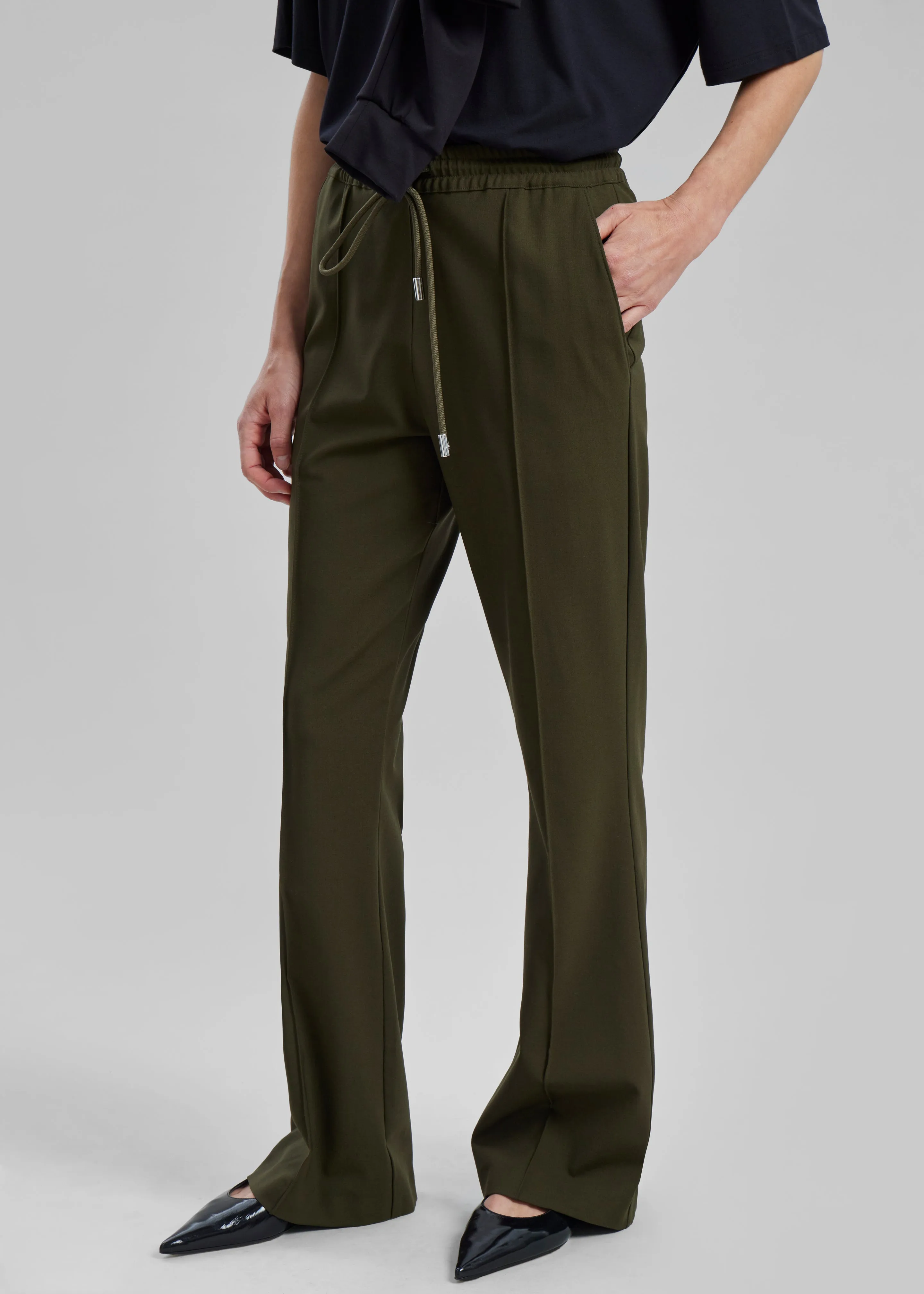 JW Anderson Drawstring Waist Tailored Trousers - Olive sold by Frankie Shop product image thumbnail 5